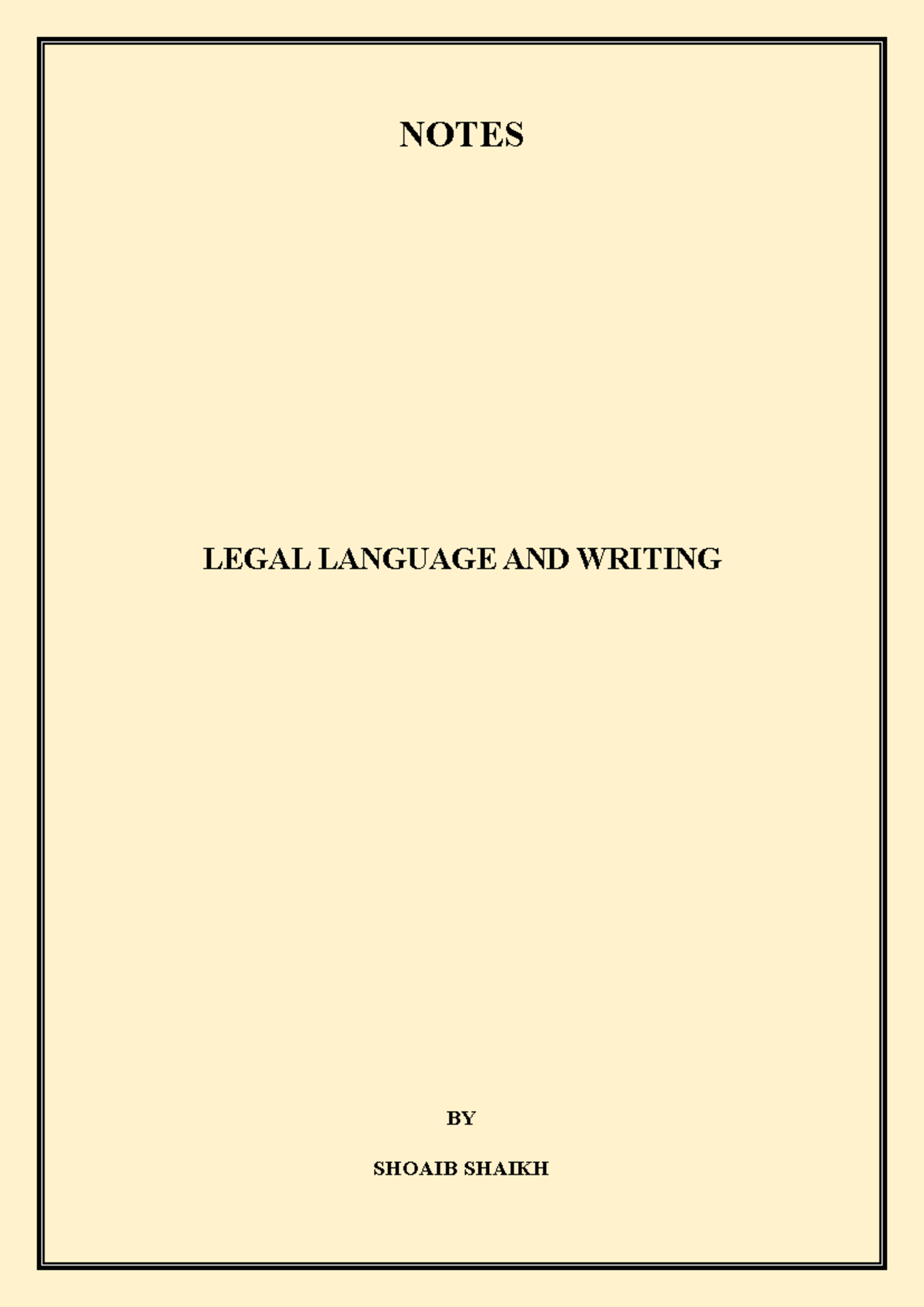 LEGAL LANGUAGE AND WRITING NOTES (COURSE CODE: LAW101) - Studocu
