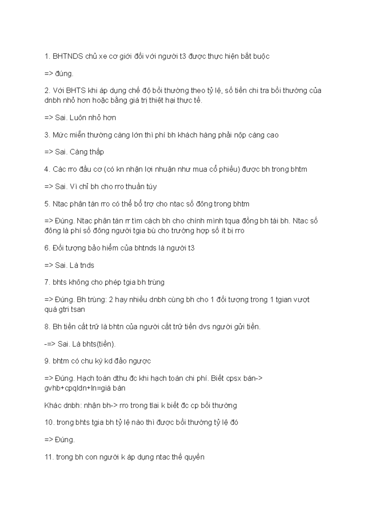 Đề Bảo Hiểm Thương Mại 1 - Câu Hỏi & Đáp 20 Mẫu Thực Hành - Document Preview