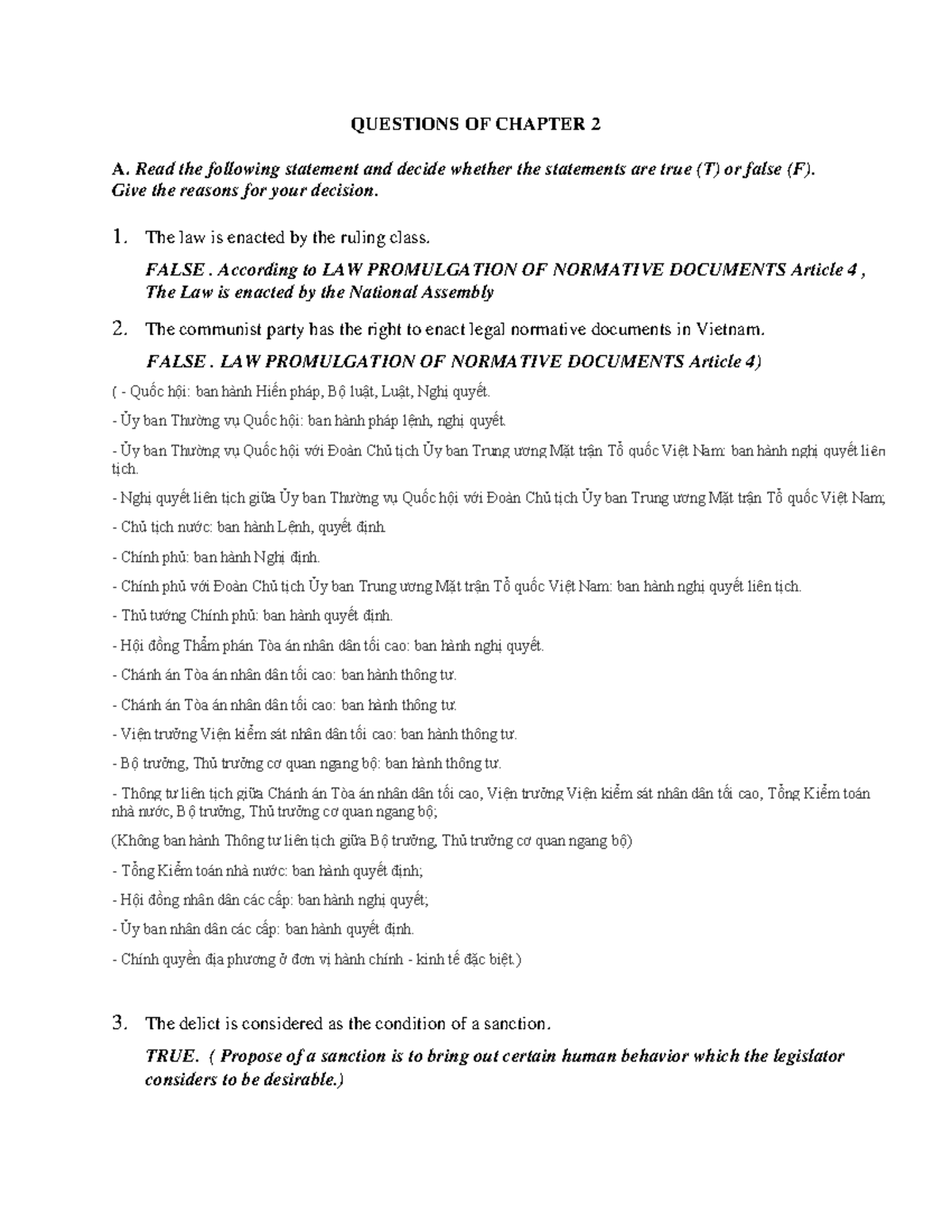 Chaper 2 - lecture notes - QUESTIONS OF CHAPTER 2 A. Read the following ...