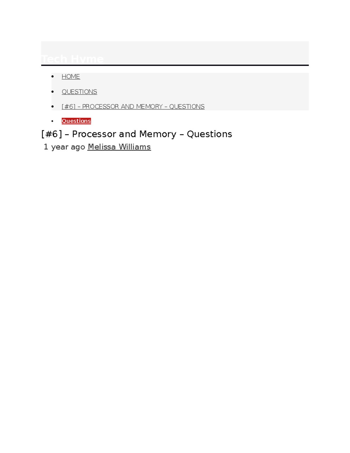 Topic 4 Comp - Processor & Memory Assessment Questions - Studocu