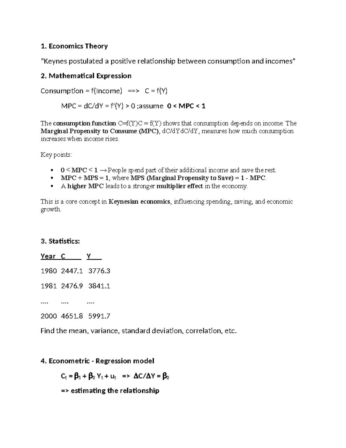 Chapter 1: Economics theory and econometrics analysis (ECO 101) - Studocu