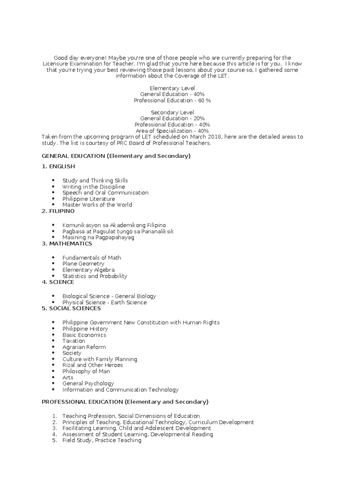 LET-GEN-ED: Comprehensive Review Notes for Licensure Exam Preparation ...
