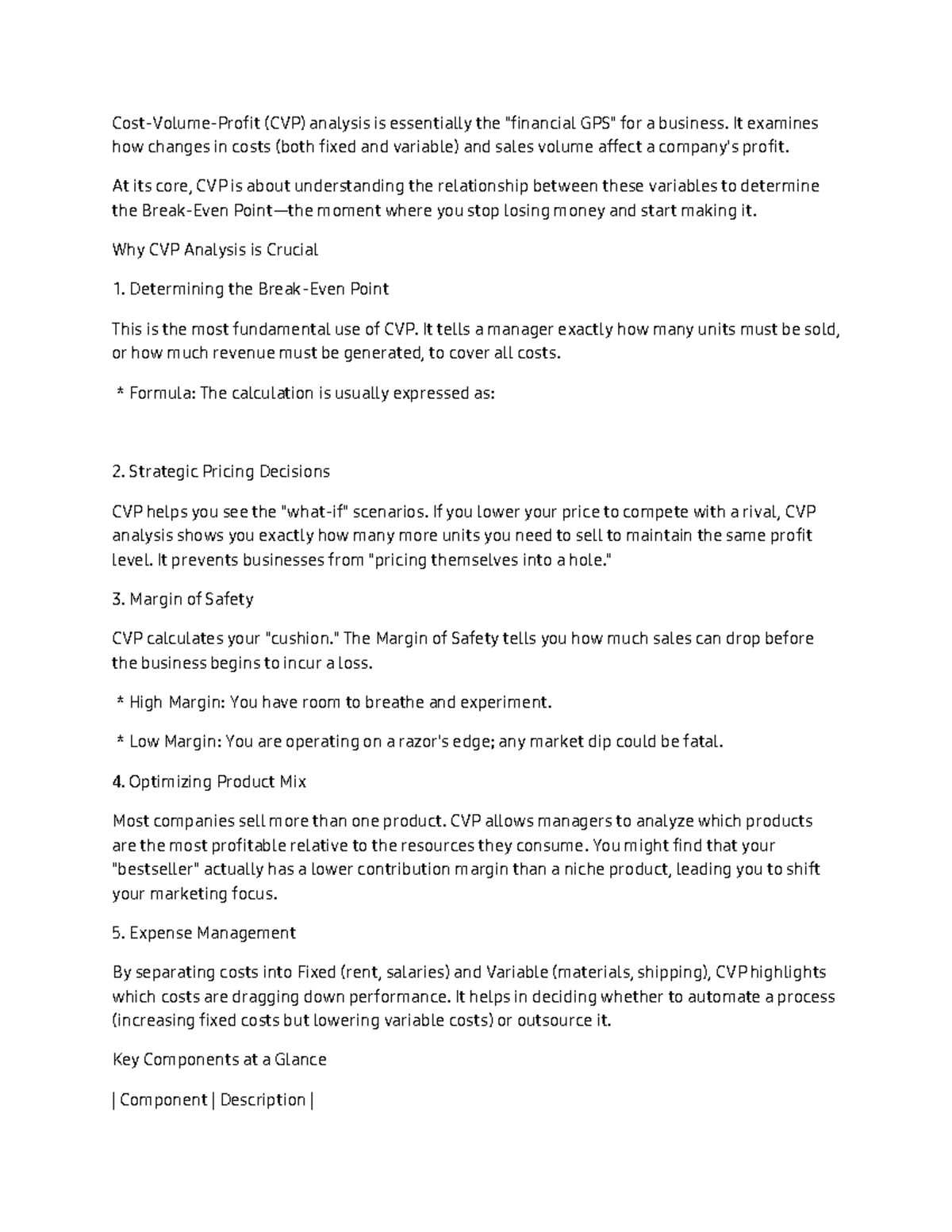CVP Analysis: Understanding Costs, Sales, and Profit Dynamics - Studocu