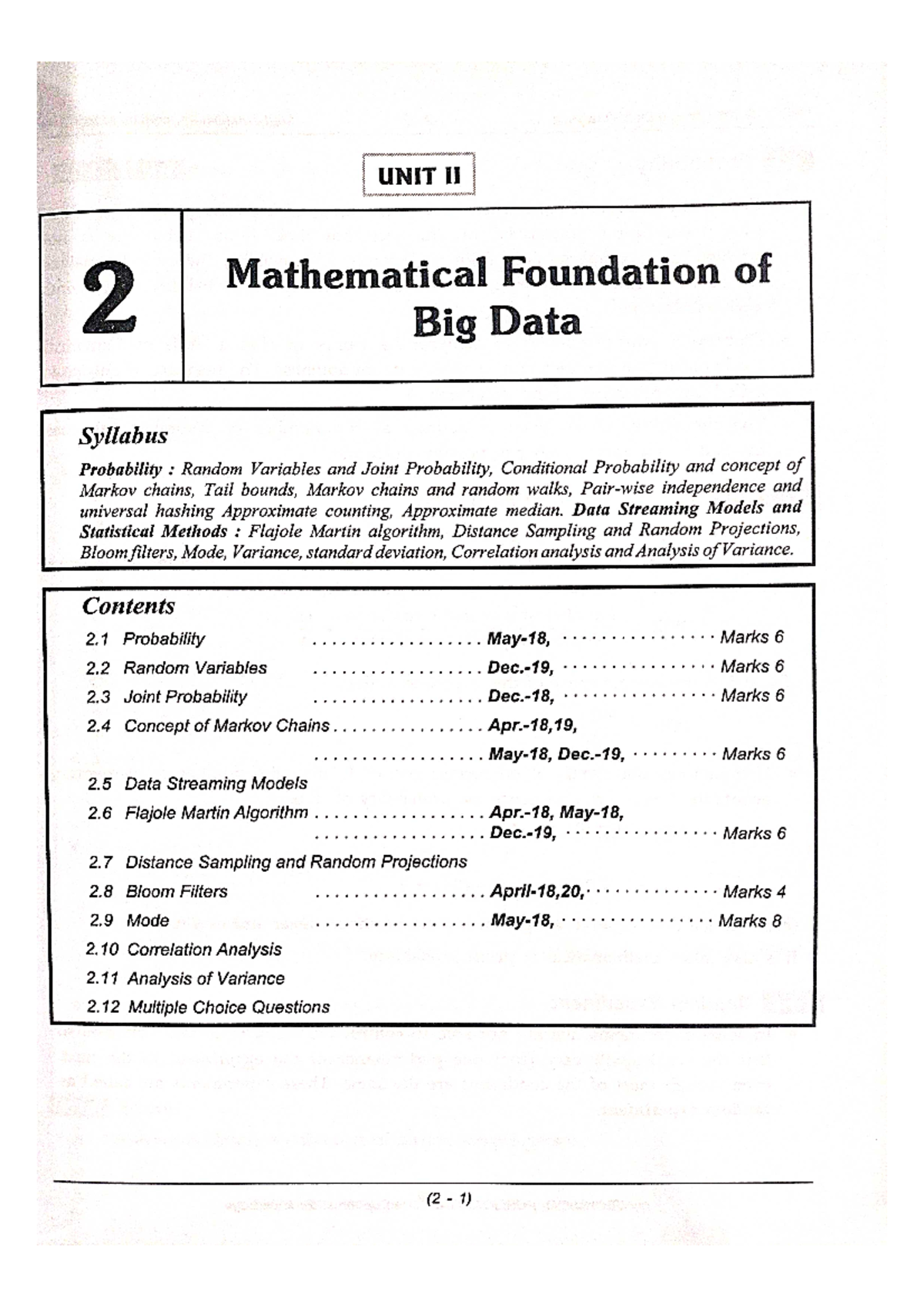 Unit 2 Study Guide - DSBDA Course - Studocu