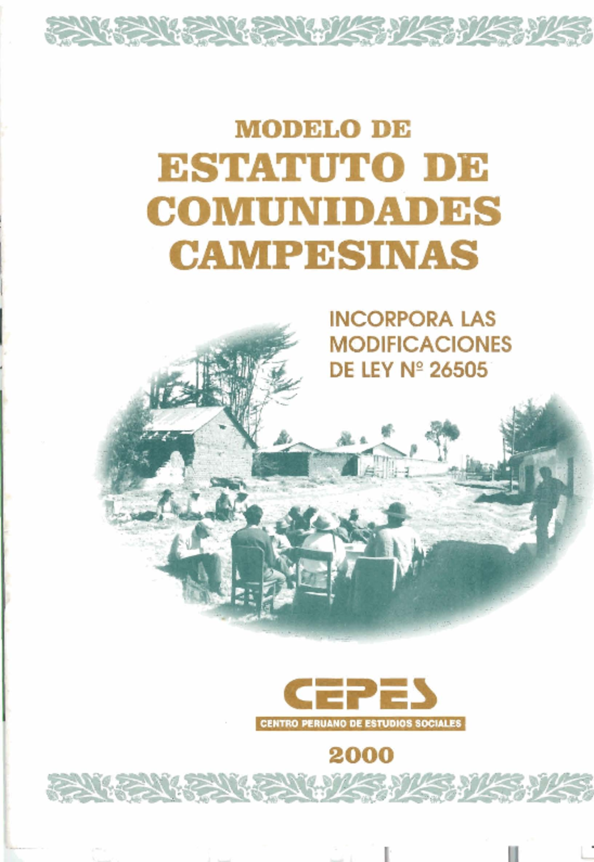 Modelo de Estatuto para Comunidades Campesinas - CEPES 2000 - Document Preview