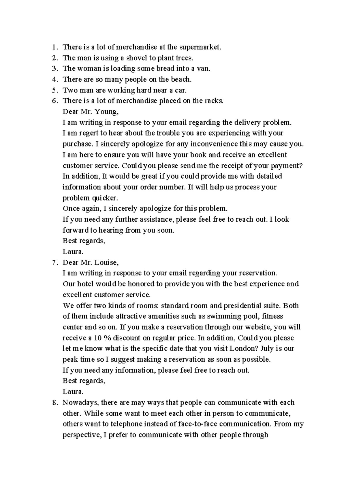BT 14 - Customer Service Communication Examples - Studocu