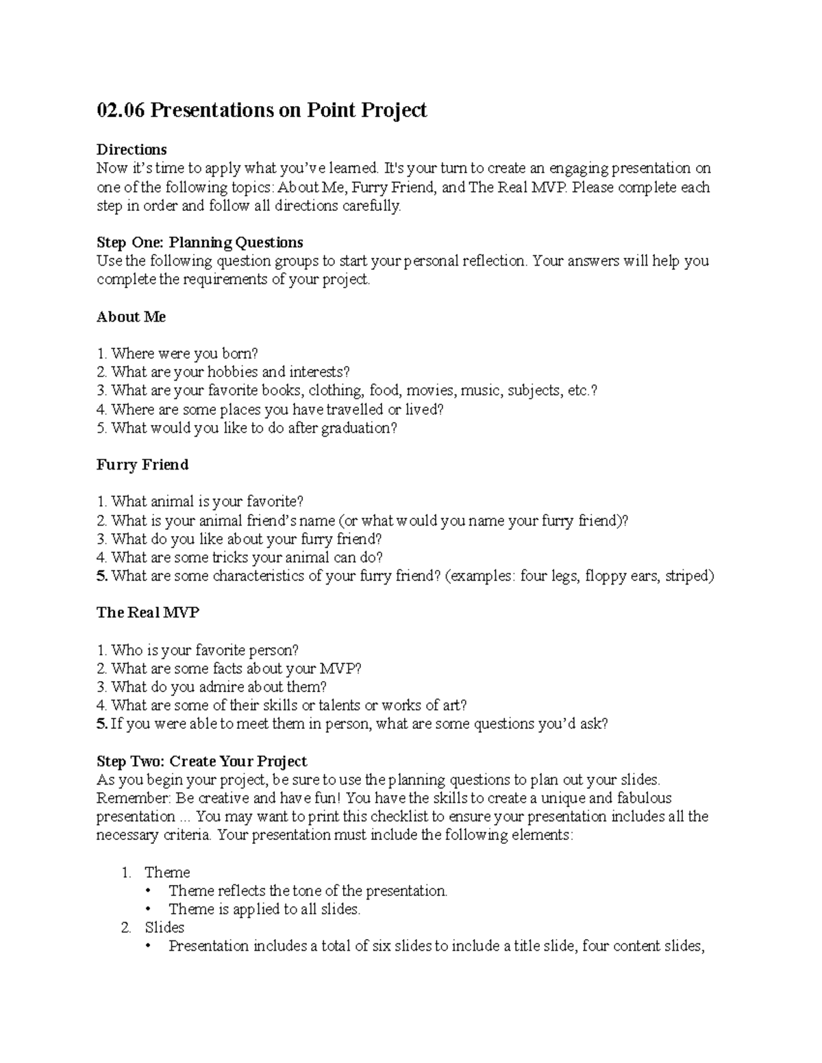 Creating Engaging Presentations: Project Guidelines (M2L6) - Studocu