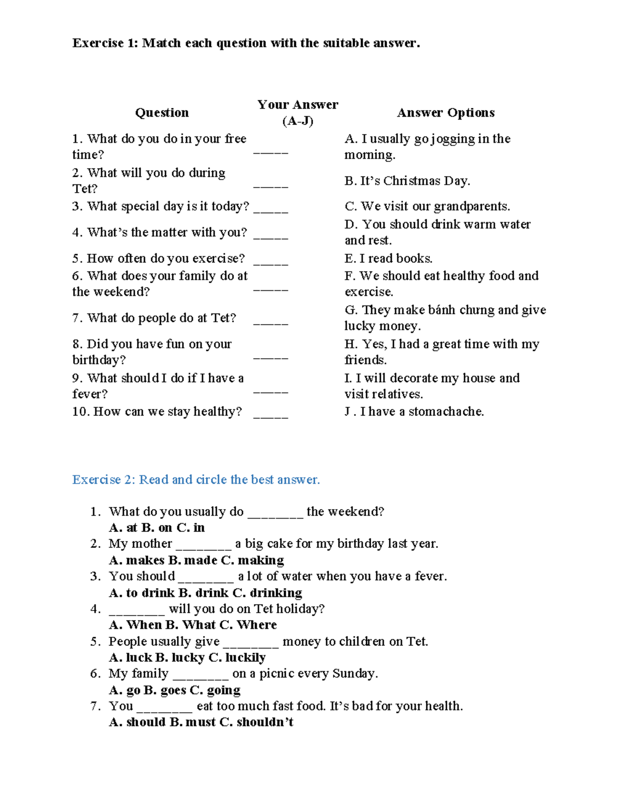 Exercise 1-3: English Language Practice Questions and Answers - Studocu
