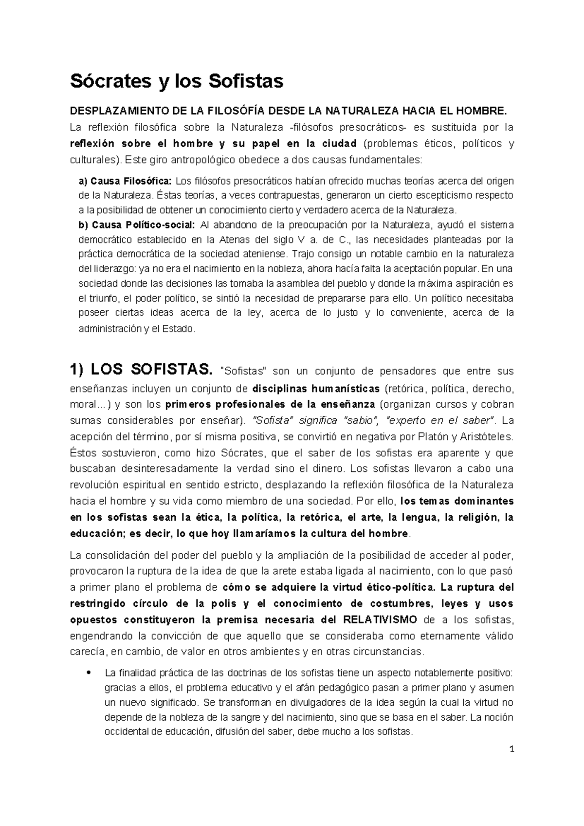 Socrates y los Sofistas: Un Análisis de su Impacto Filosófico - Studocu