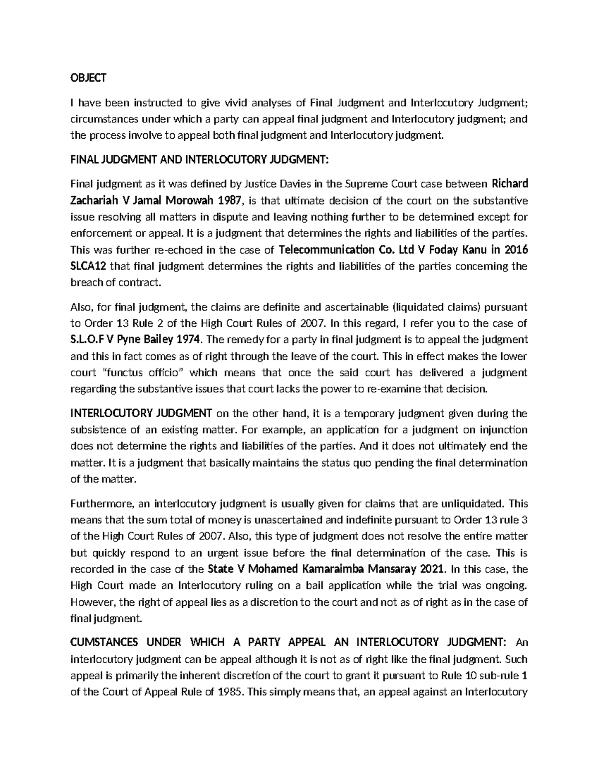 Final Judgment - Setting aside default judgement whether obtained ...