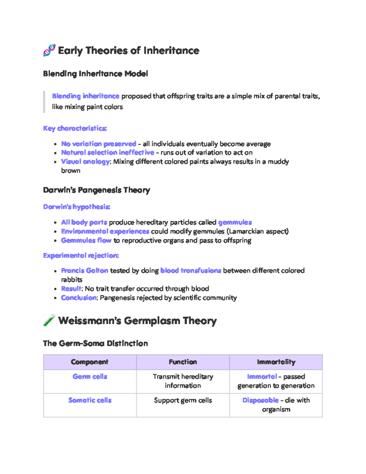 Lecture 3 - Genetics: Early Theories of Inheritance and Mendel's ...