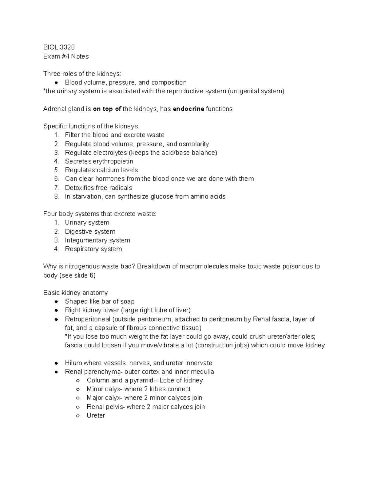 Final Exam Study Guide - BIOL 3320 Exam 4 Insights & Notes - Studocu