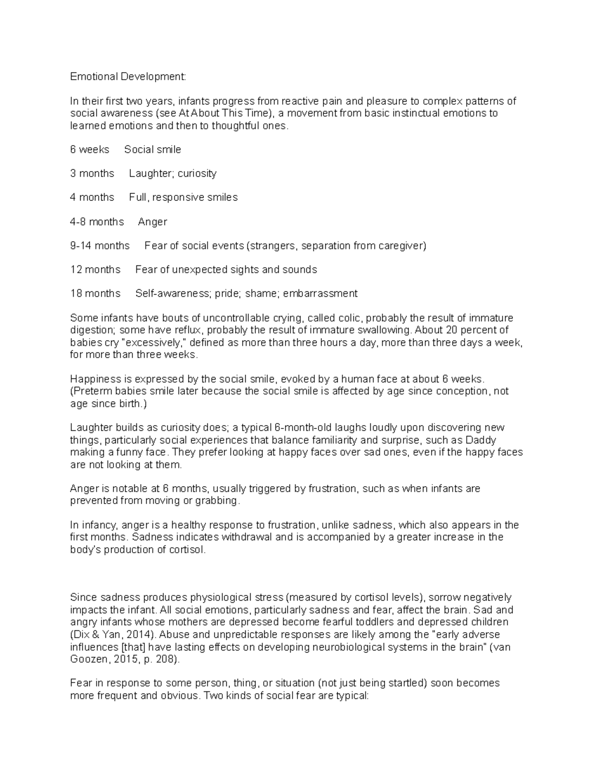 Psychology Chapter 7 - Emotional Development in Childhood & Adolescence ...