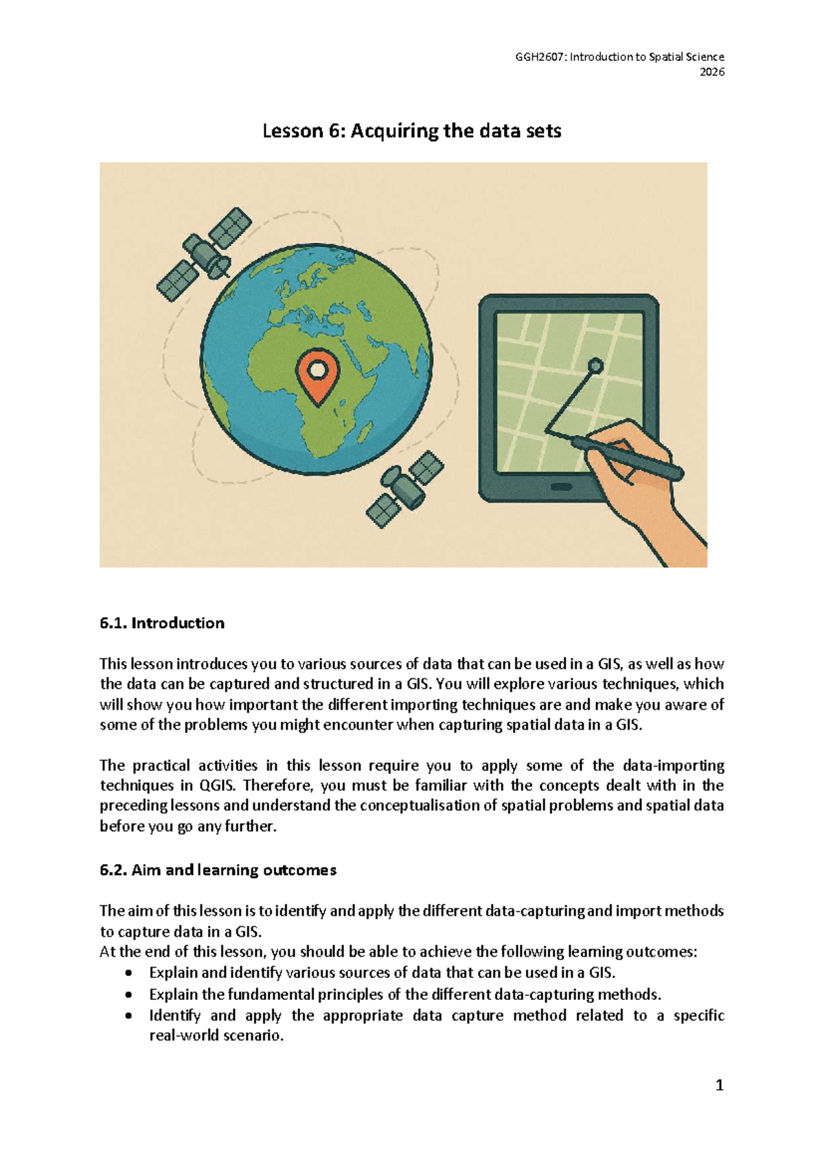 GGH2607: Intro to Spatial Science 2026 Lesson 6 - Data Acquisition ...