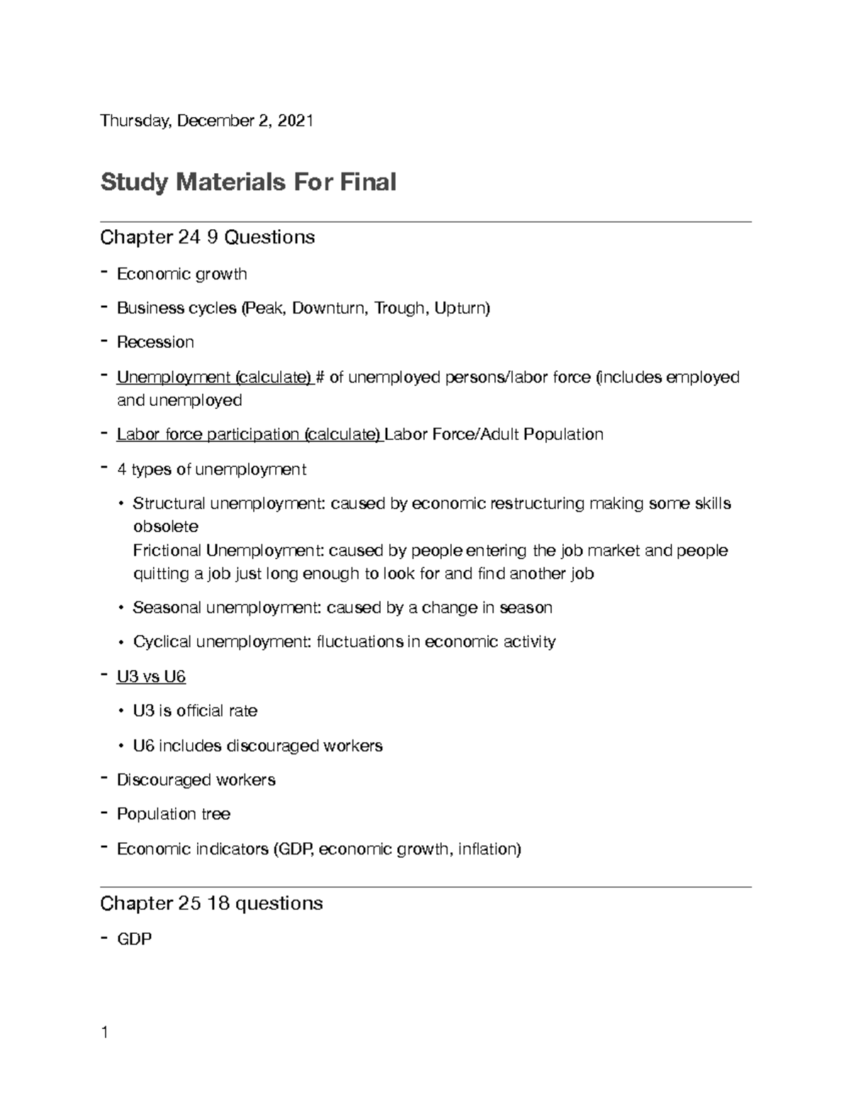 Final Exam Study Guide for Economics (Course Code: ECON 101) - Studocu