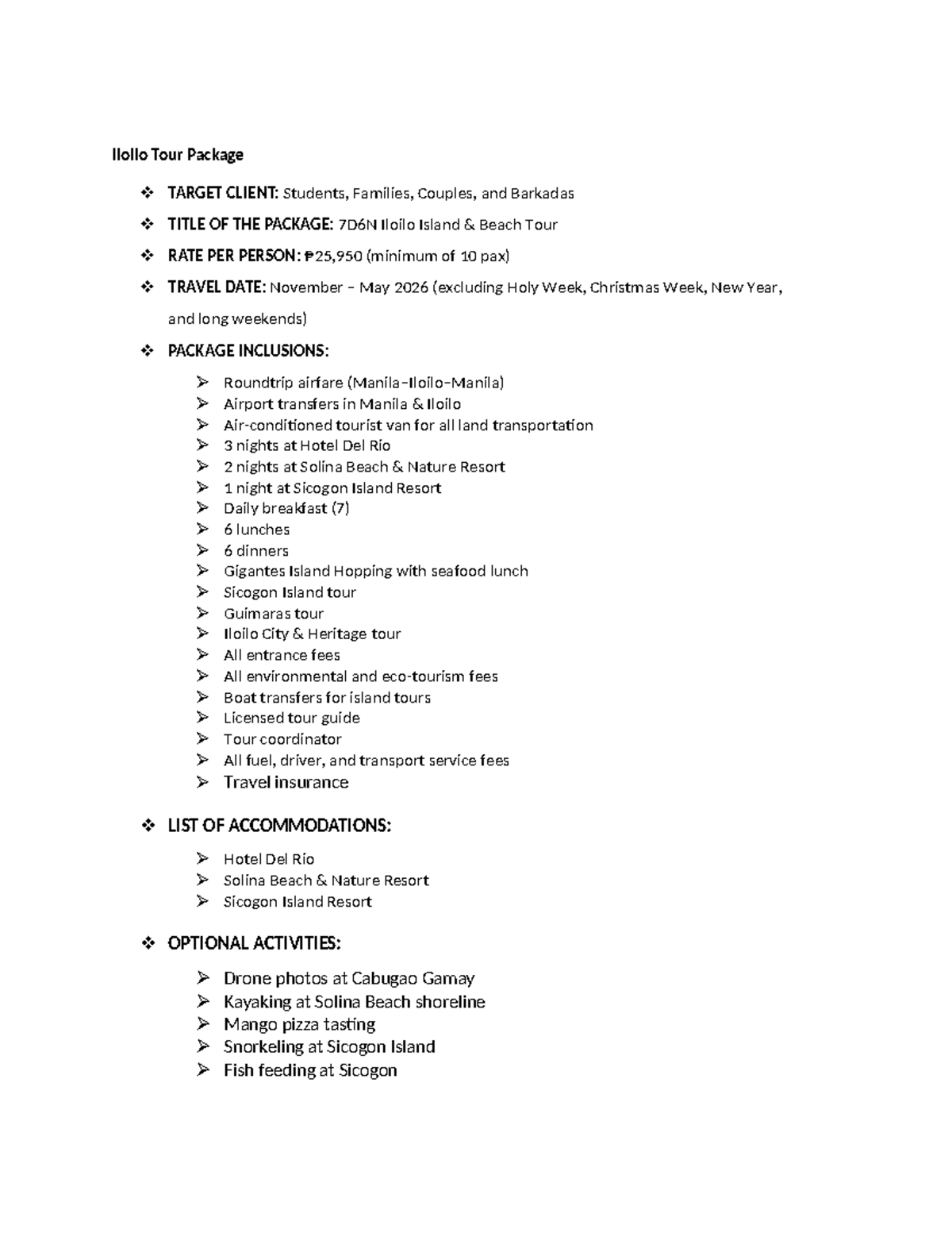 Iloilo Tour Package: 7D6N Island Adventure for Students & Families ...