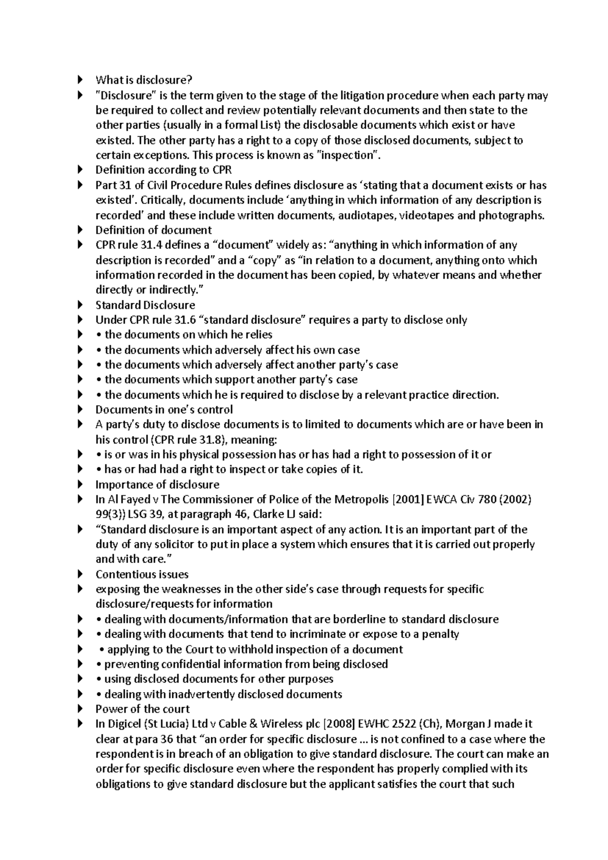 What is disclosure - The other party has a right to a copy of those ...