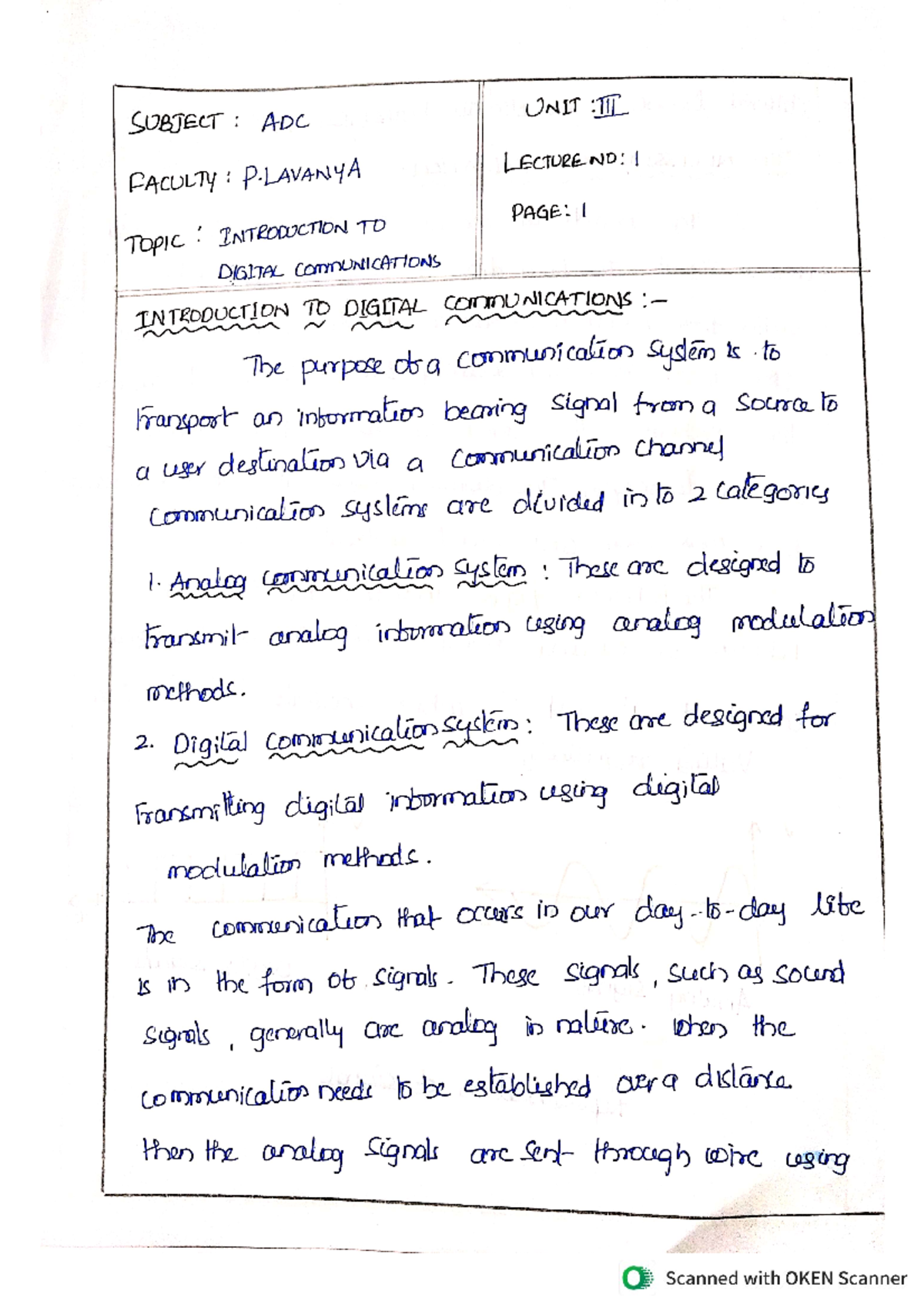 ADC UNIT 3 Pdf - it is helpful - UNIT SUBJECT : ADC FACULTY : P LECTURE ...