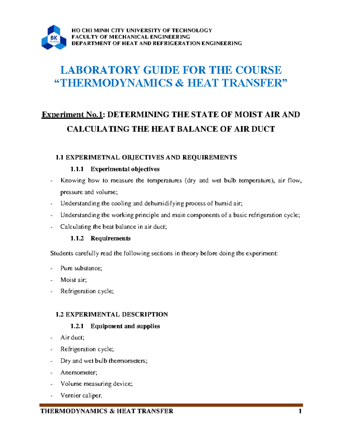 Experimental Guides English Student - LABORATORY GUIDE FOR THE COURSE