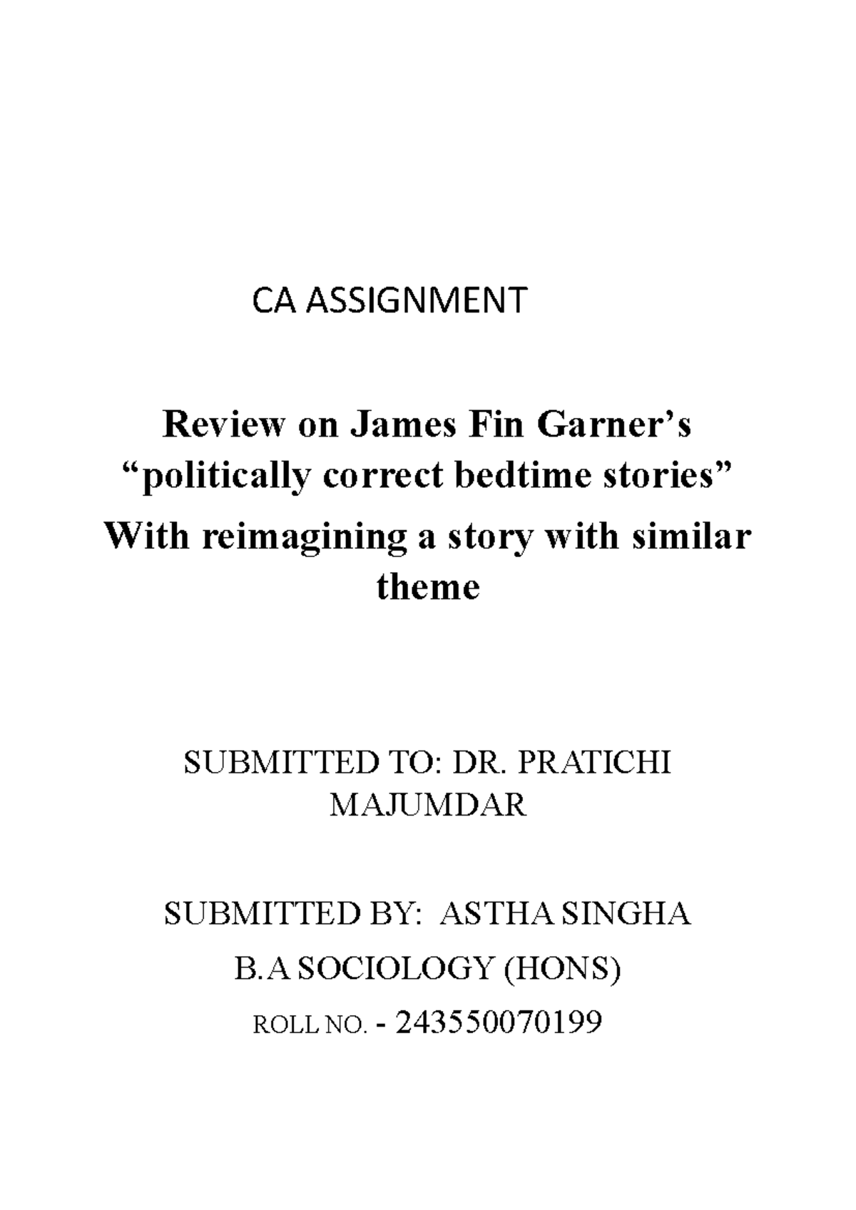 CA ASSIGNMENT: Review of 