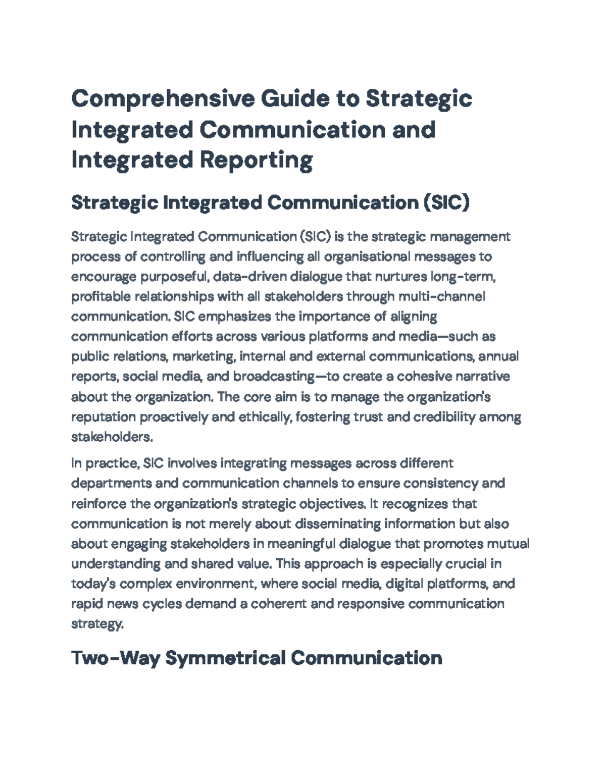 Strategic Integrated Communication & Reporting: Principles and ...