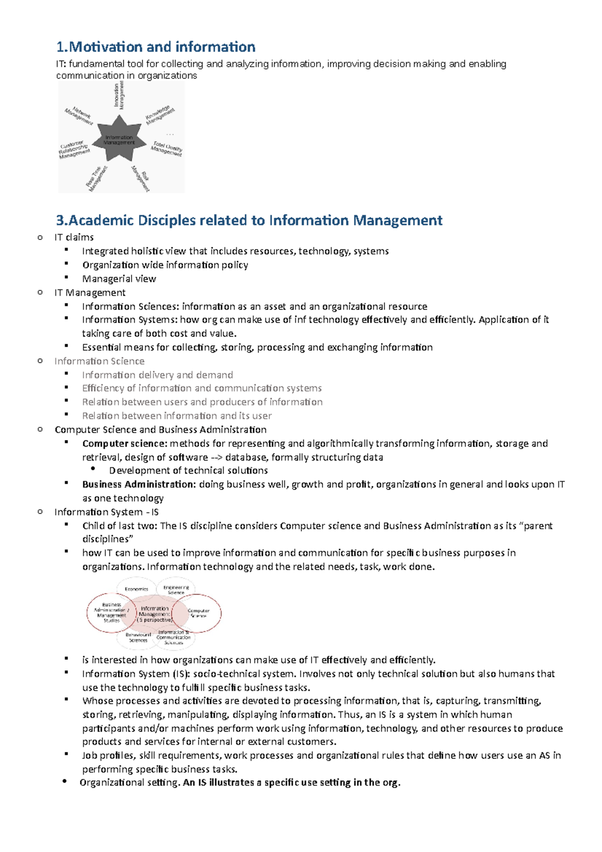MIMF Information Management Concepts and Techniques Overview - Studocu