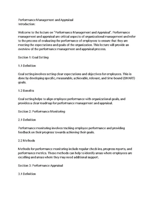 Performance Management - Study Notes & Assignments - Studocu