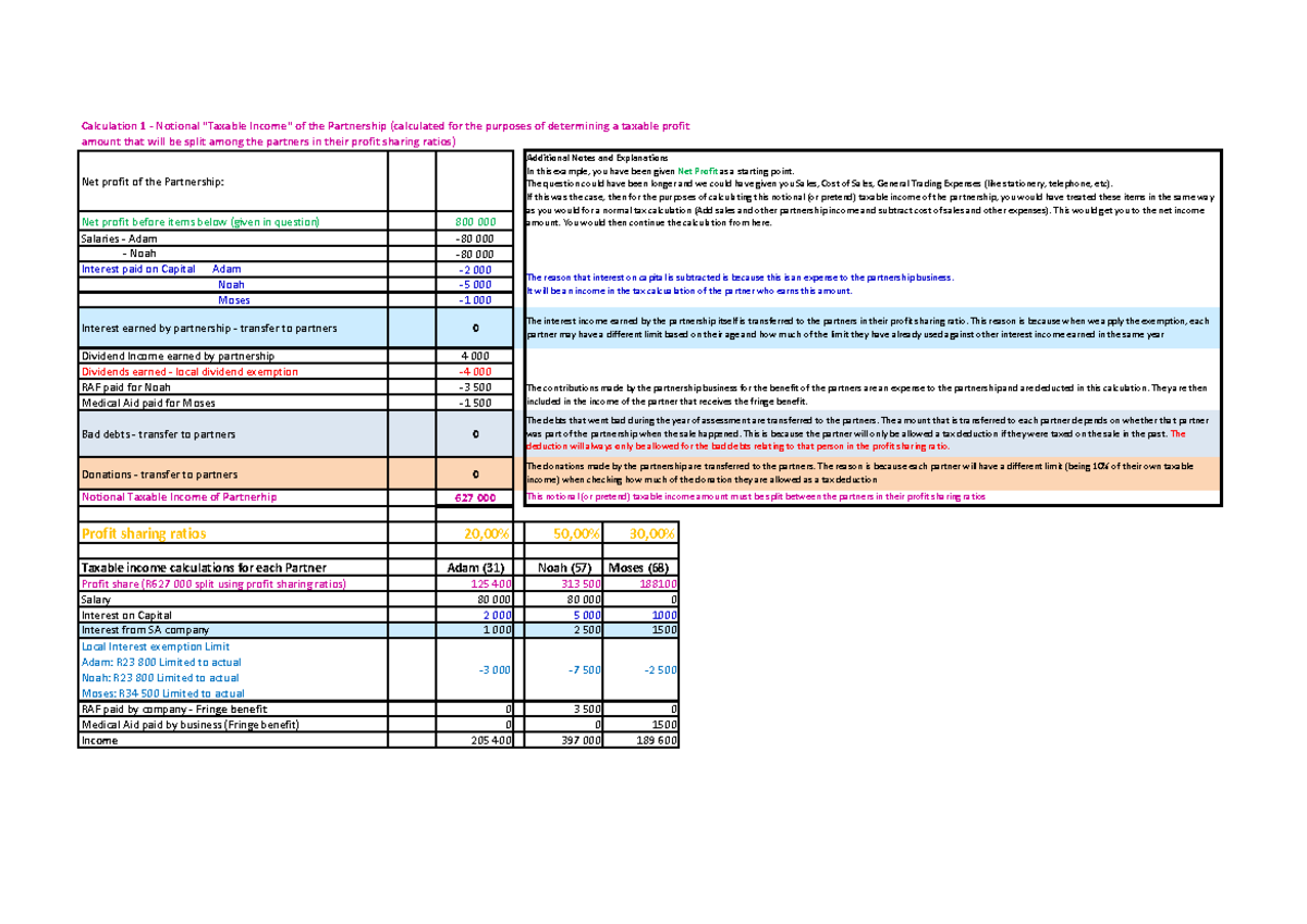 Partnership Taxable Income Calculation: Q1 Solution Analysis - Studocu