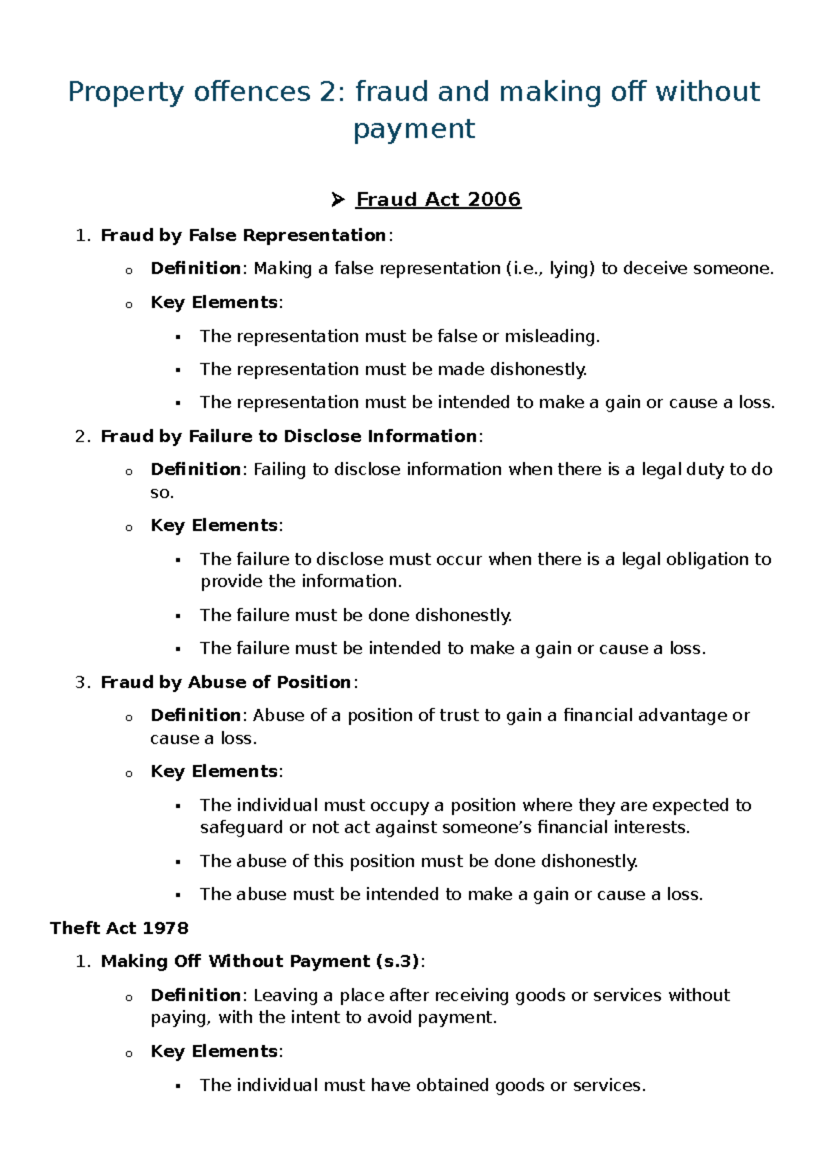 Property Offences 2: Understanding Fraud & Making Off Without Payment ...