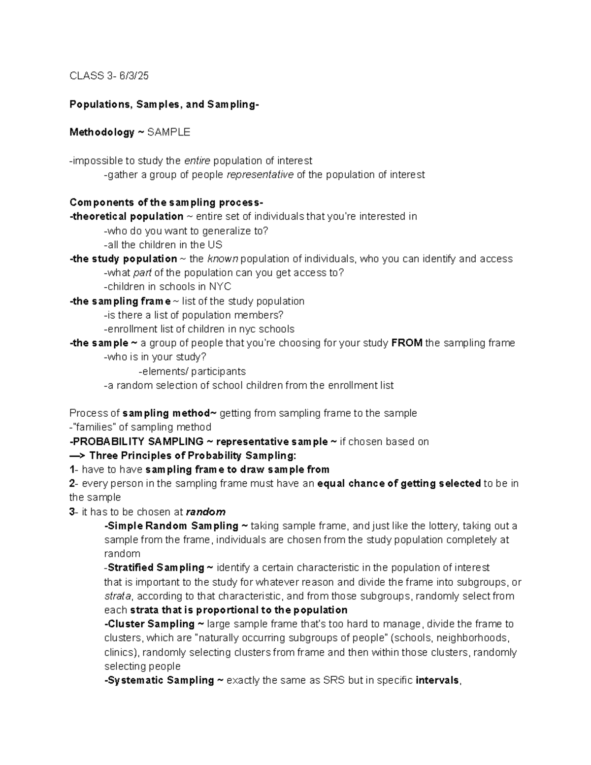 Sampling Methods and Techniques for Research - Class Notes (C060) - Studocu