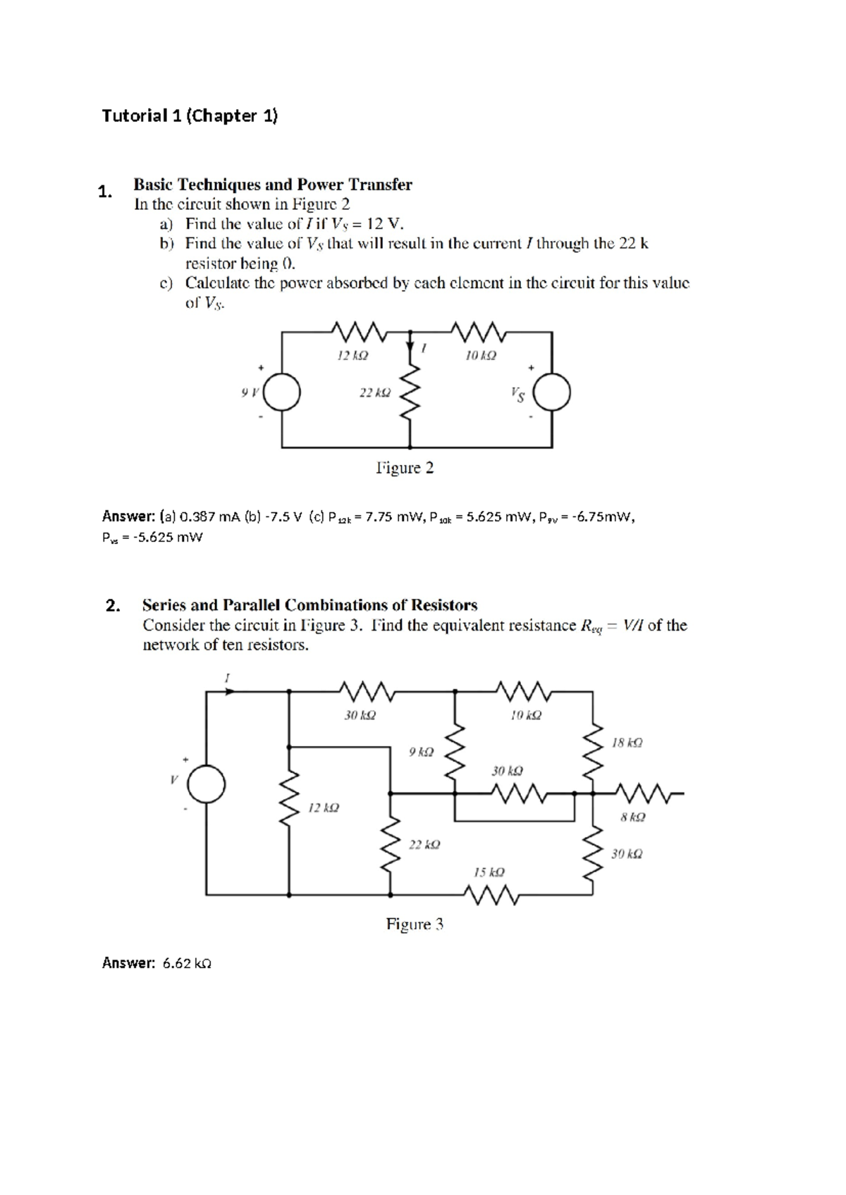 Tutorial 1 MEC 523 - Electronic and Microprocessor - Tutorial 1 ...