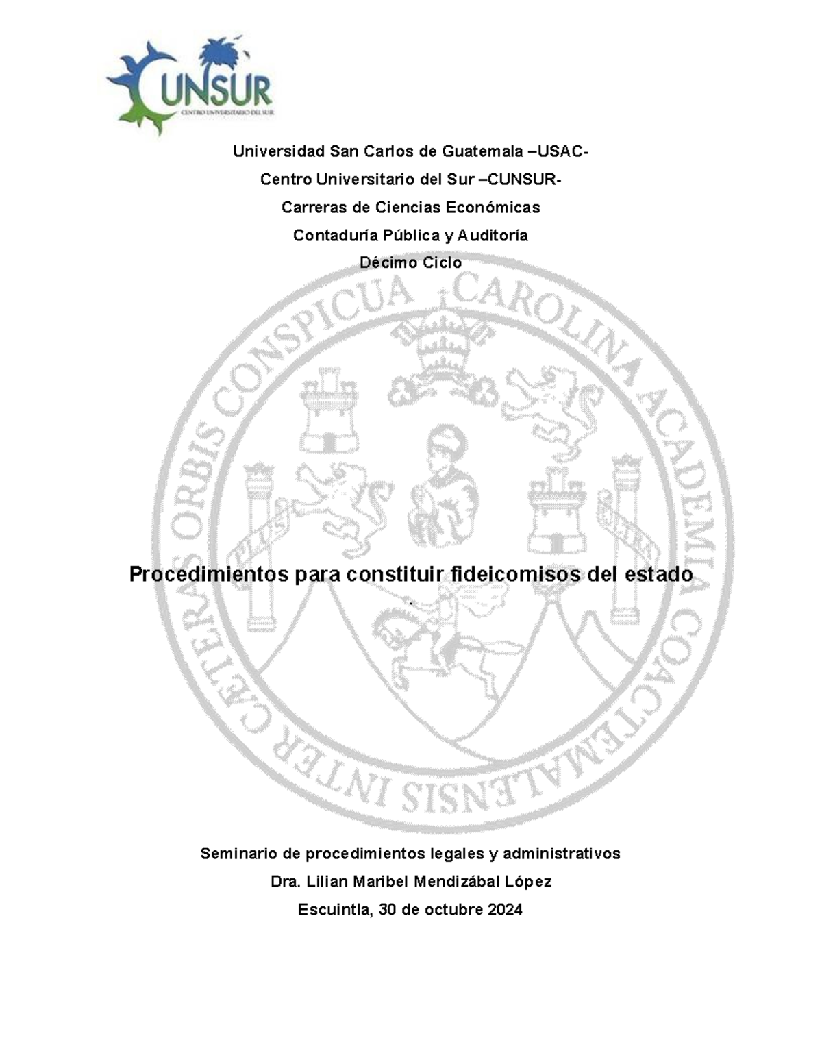 Trabajo final - Fideicomisos del Estado: Procedimientos y Análisis - Document Preview