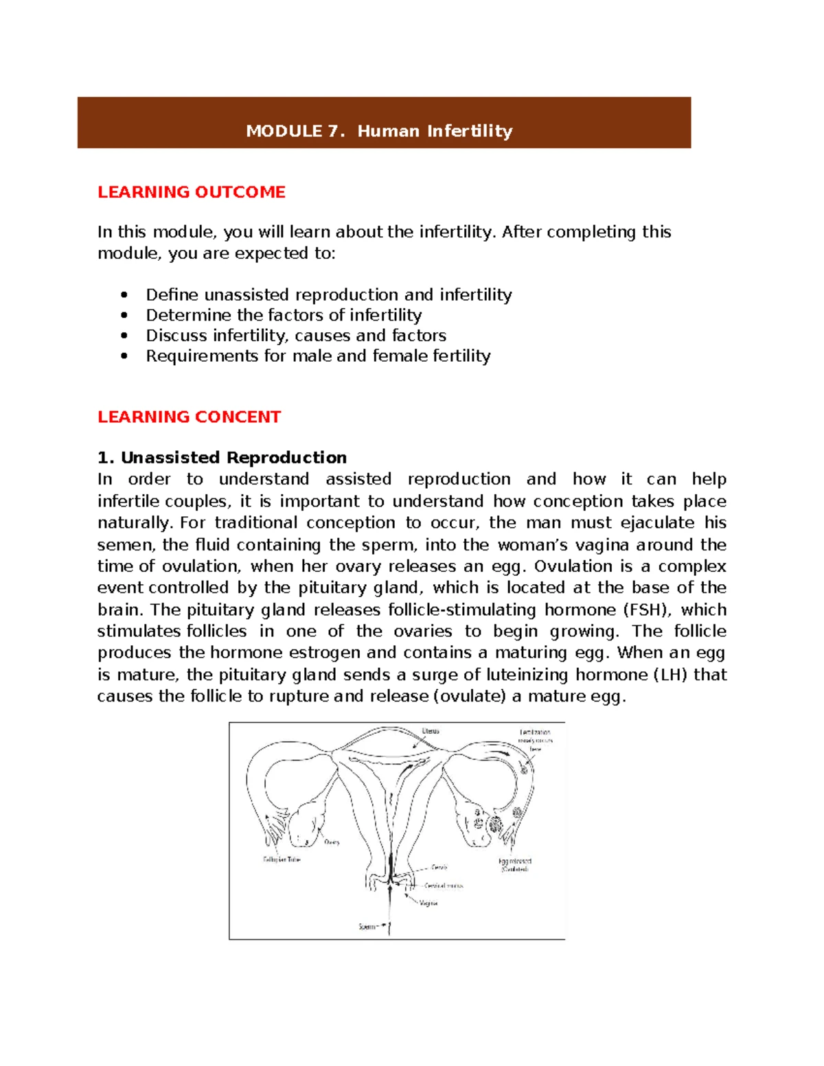 Human Reproduction Module 7: Understanding Infertility Factors and ...