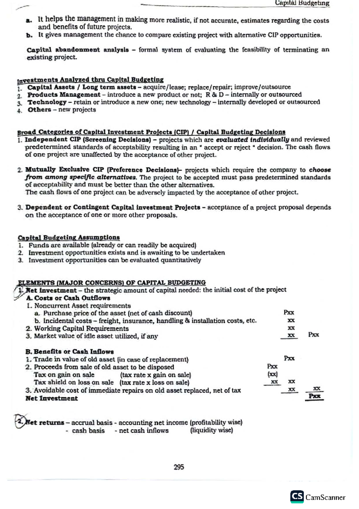Capital Budgeting Concepts and Techniques - ACCT 161 Notes - Studocu