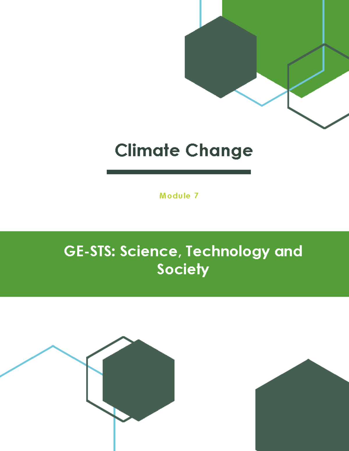 Module-7-STS-climate change (1) - GE-STS: Science, Technology and ...