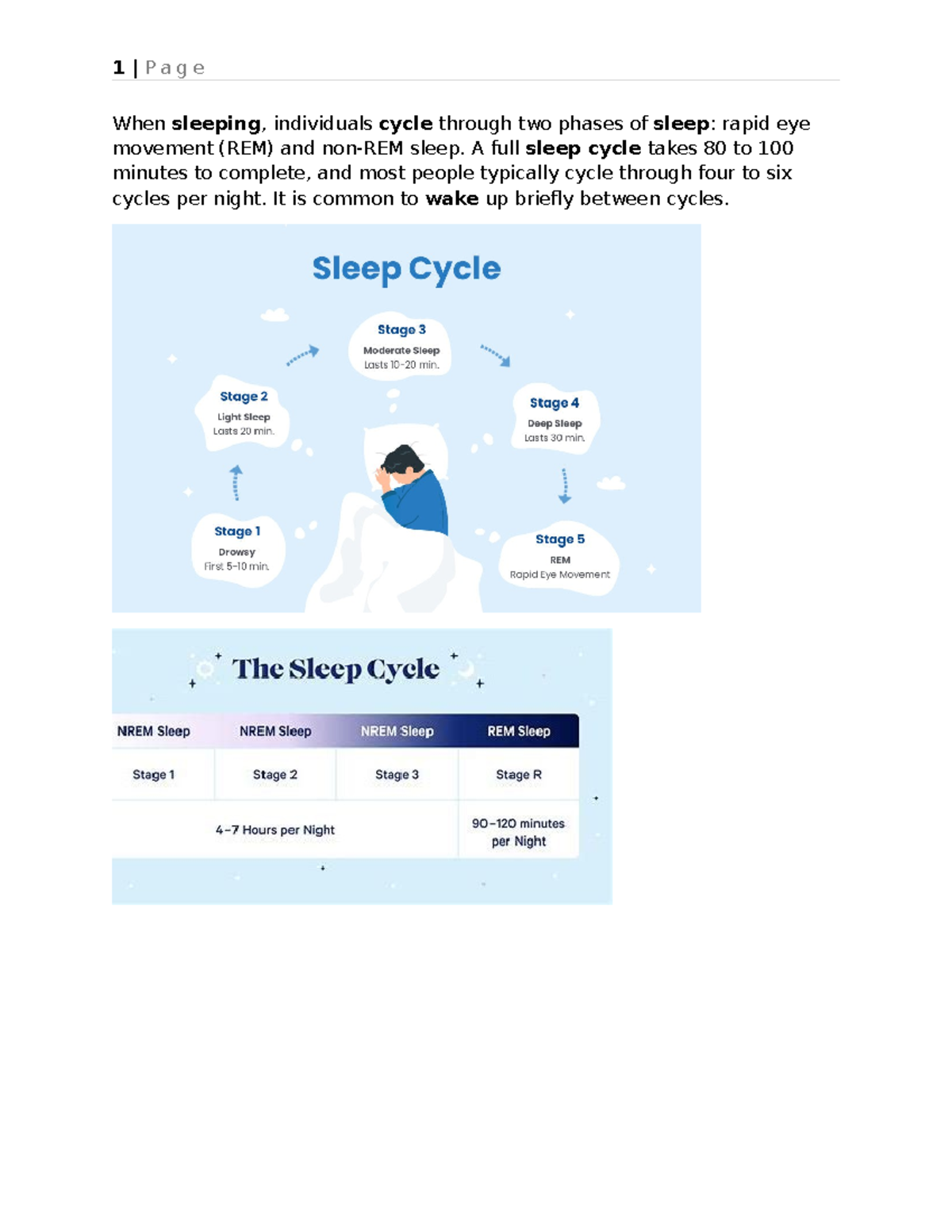 Mental health notes 10-3 - NUR 3328 - When sleeping, individuals cycle ...
