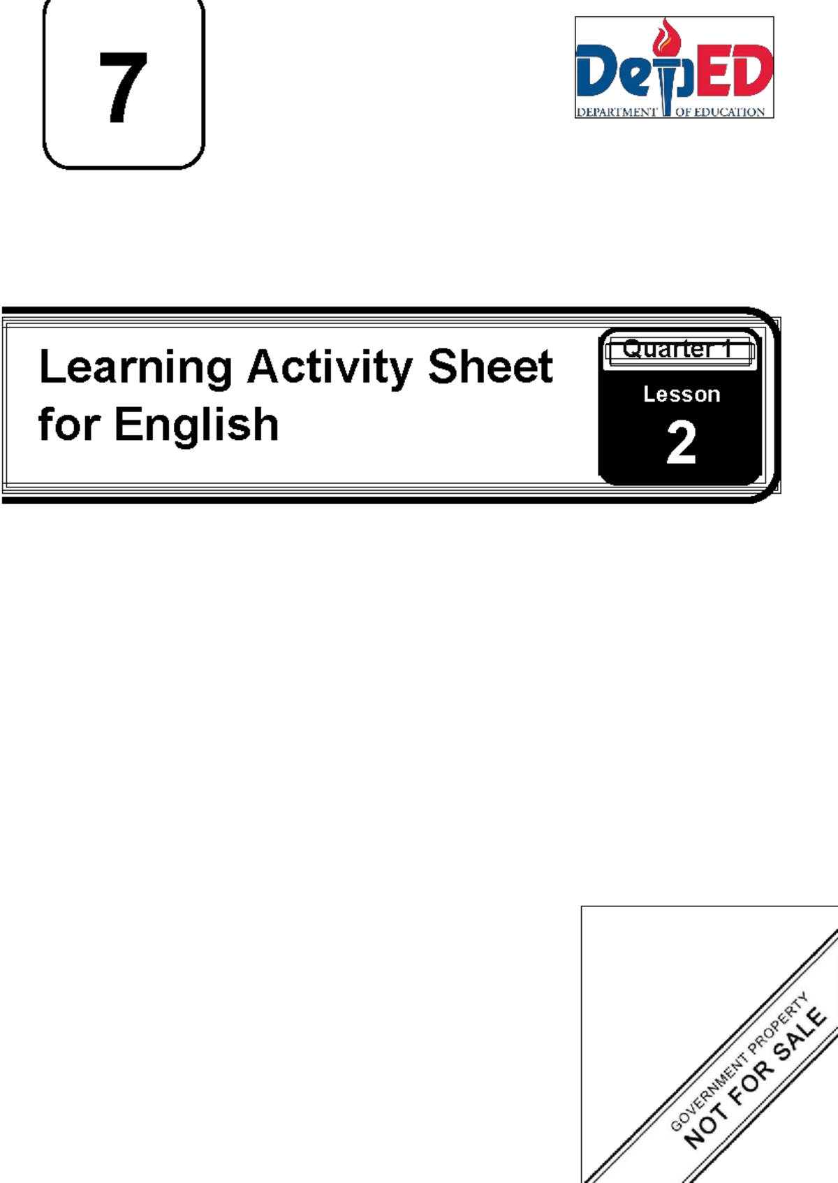 Q1 English 7 Learning Activity Sheet: Poetry Analysis (Lesson 2) - Studocu