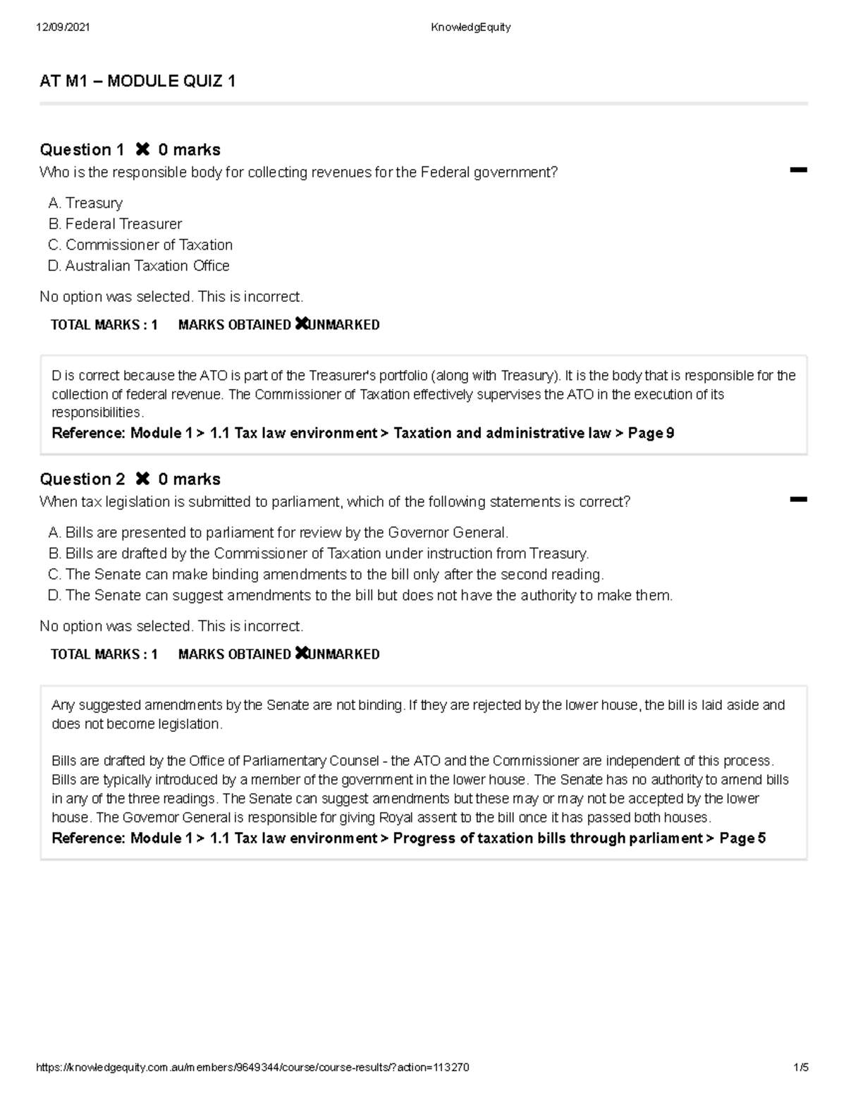 Module 1 Long Quiz 1 - AT M1 – MODULE QUIZ 1 Question 1 0 marks Who is ...