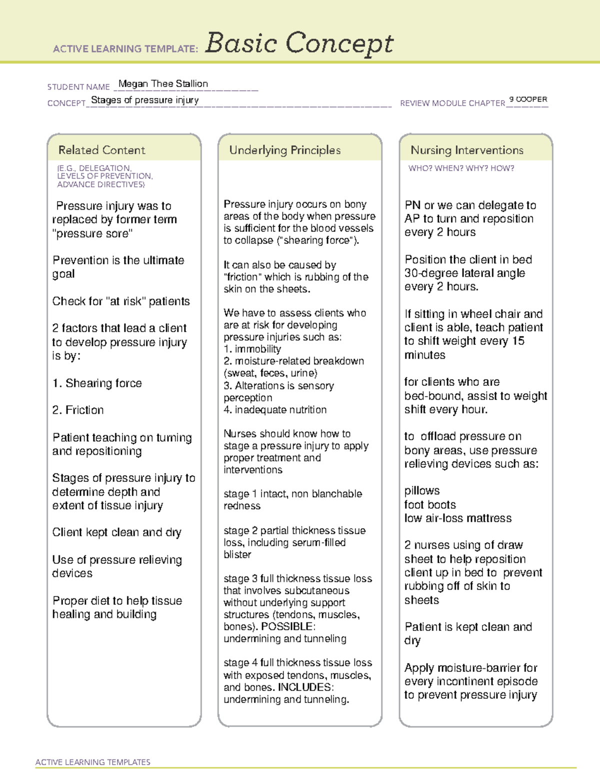 Basic Concepts of Pressure Injury Prevention & Management - Studocu