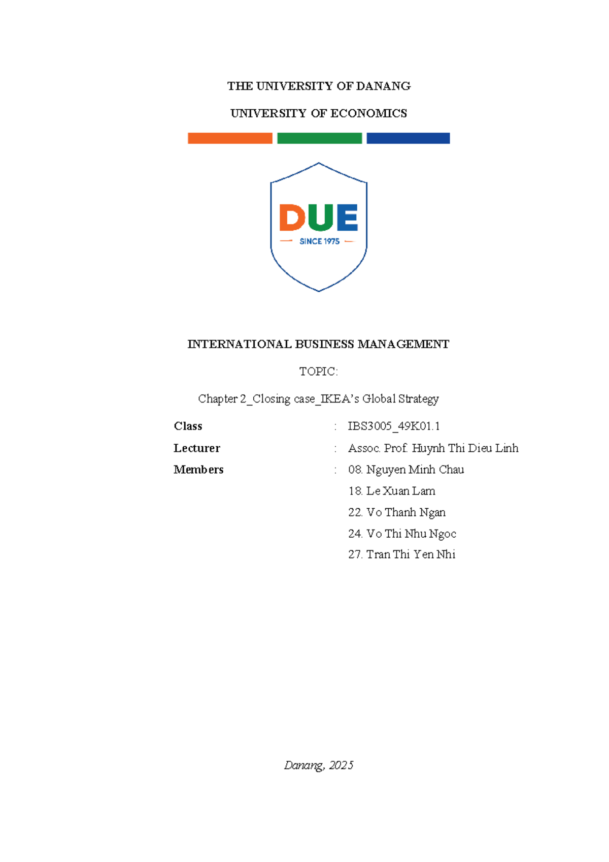 IBS3005_49K01.1 Chapter 2: Closing Case on IKEA's Global Strategy - Studocu