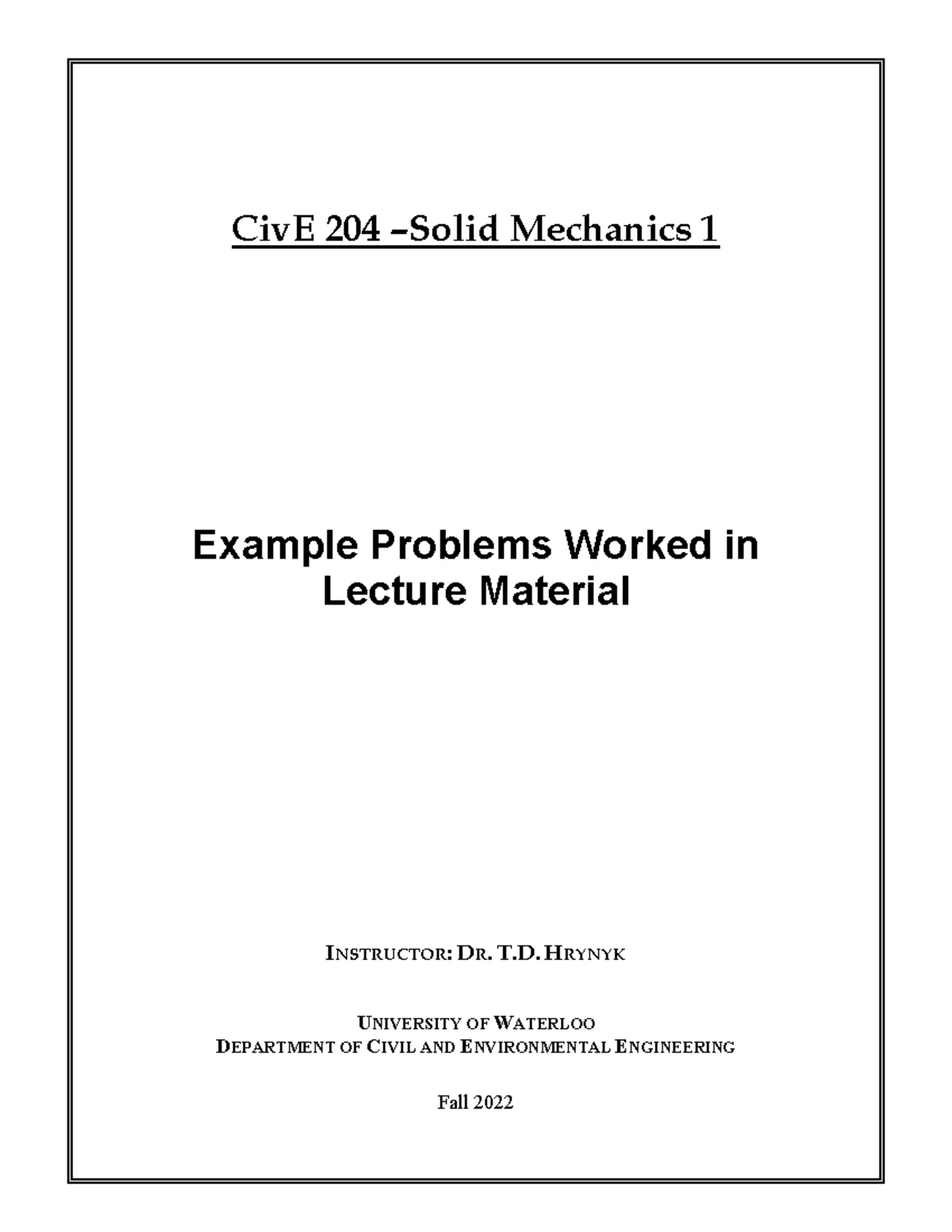 CivE 105 Mechanics 2 Midterm Exam Details and Guidelines 2022W - Studocu