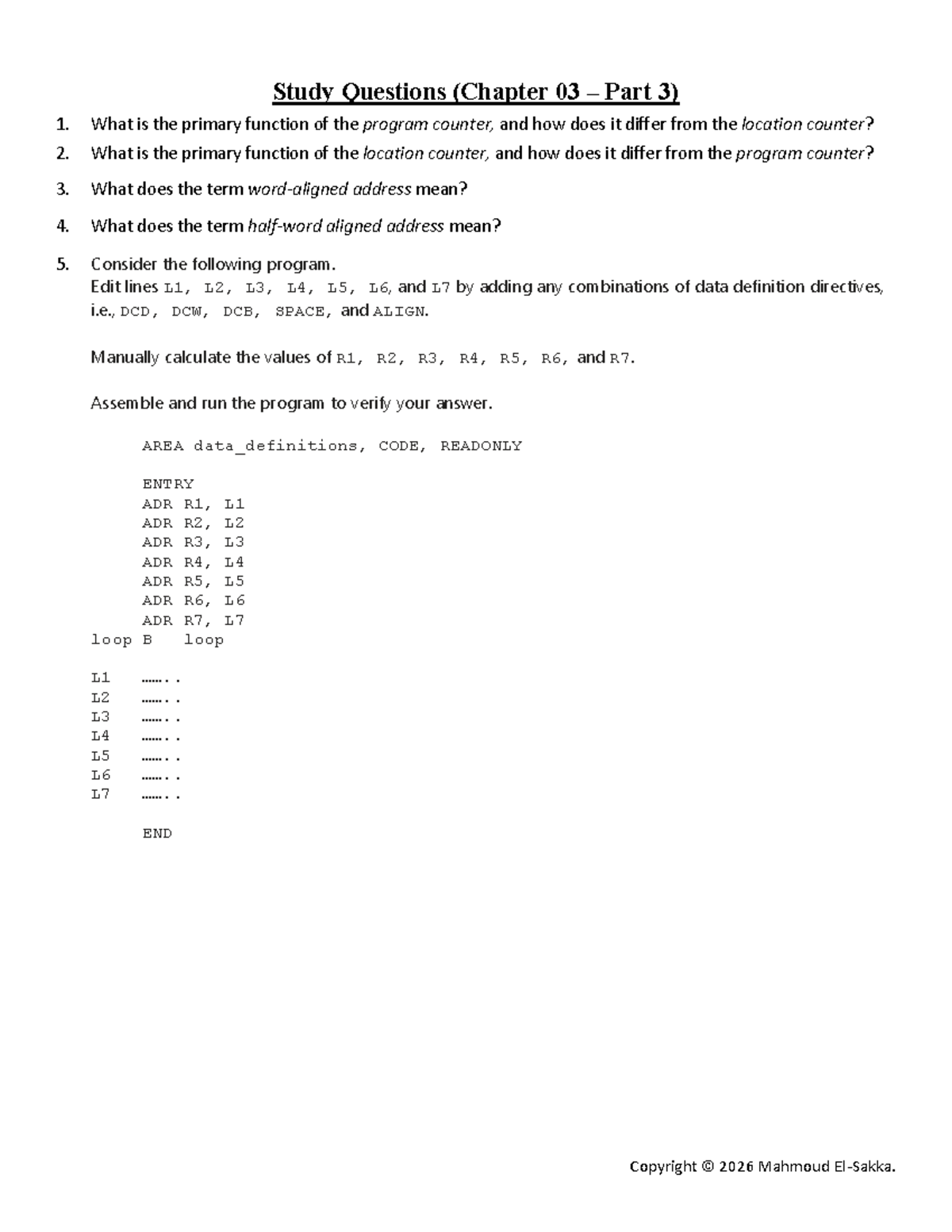 Study Questions for Chapter 03 – Part 3 - Studocu