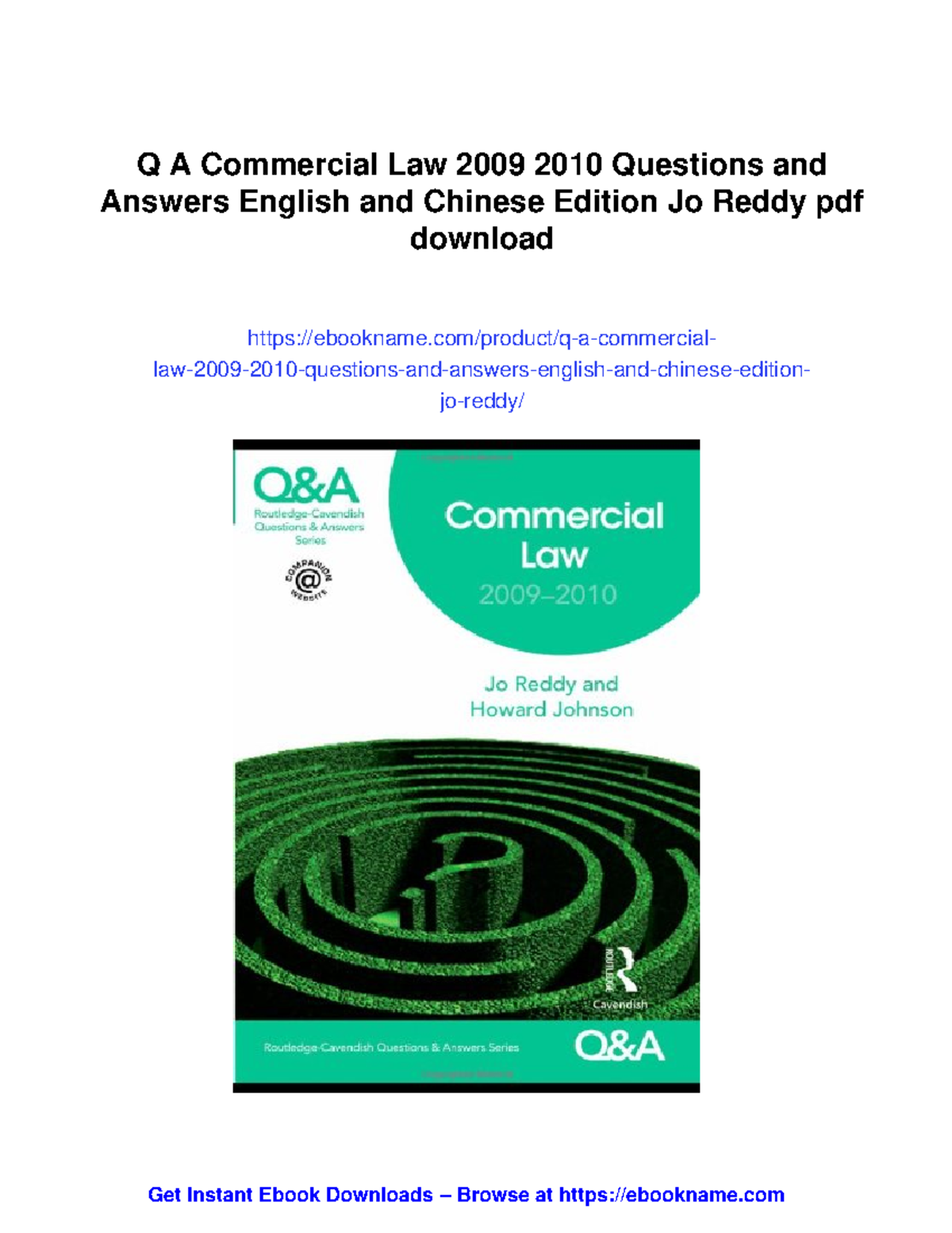 Q&A Commercial Law 2009-2010: Questions & Answers by Jo Reddy - Studocu