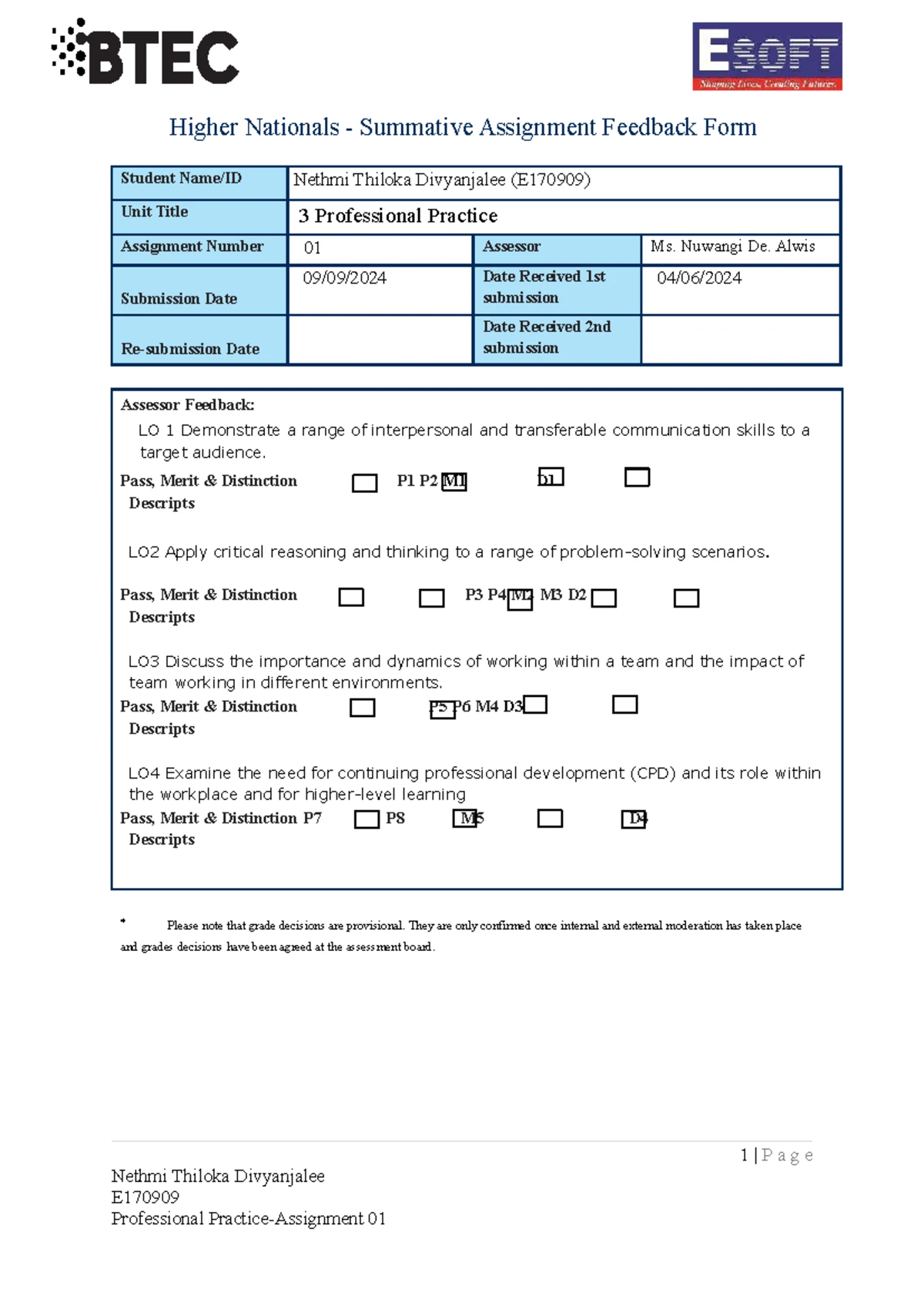 BTEC HND Computing Unit 02: Networking Assignment Feedback (E170909 ...