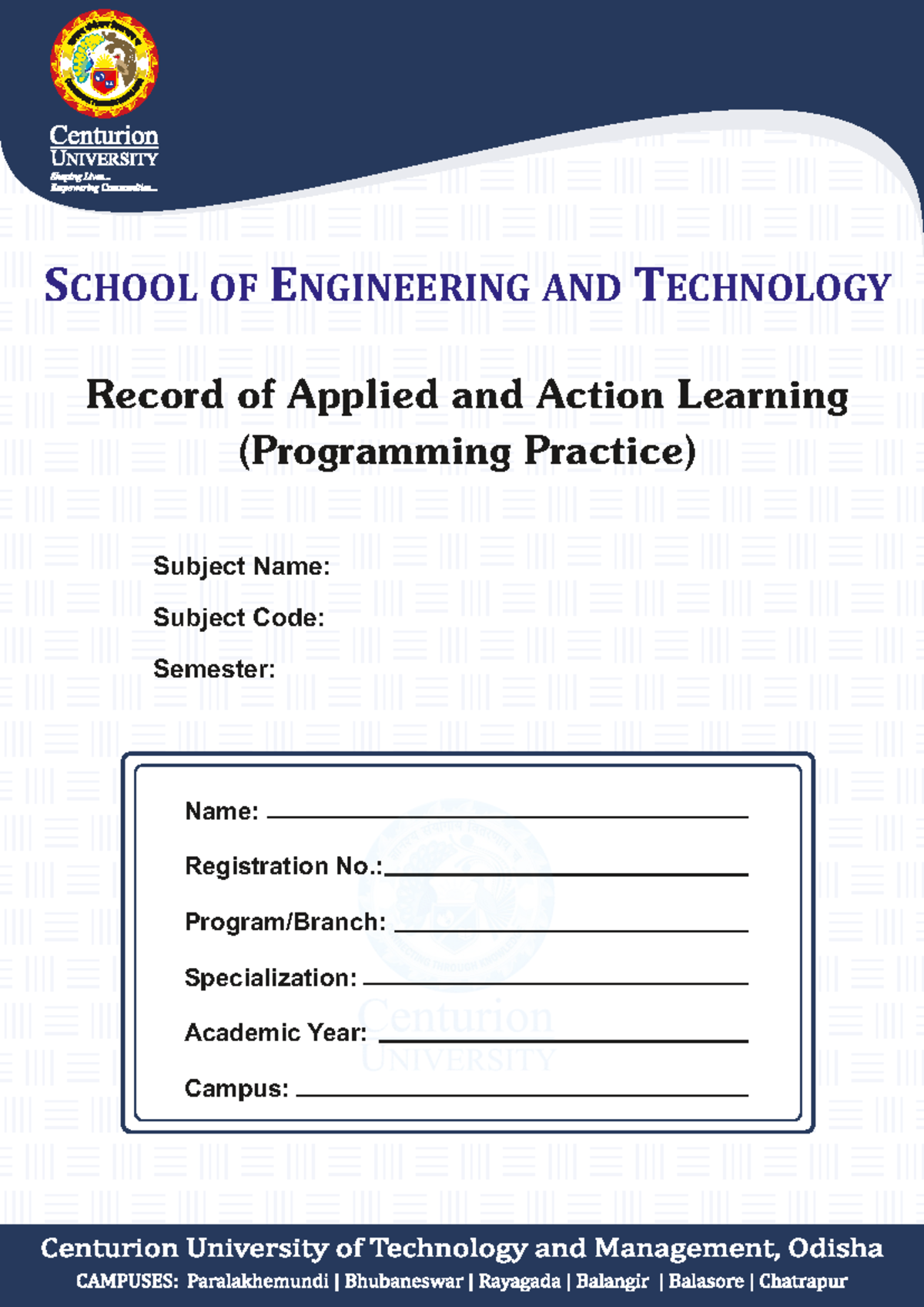 Record of Applied and Action Learning CSE -A4-4pgs - (Programming ...