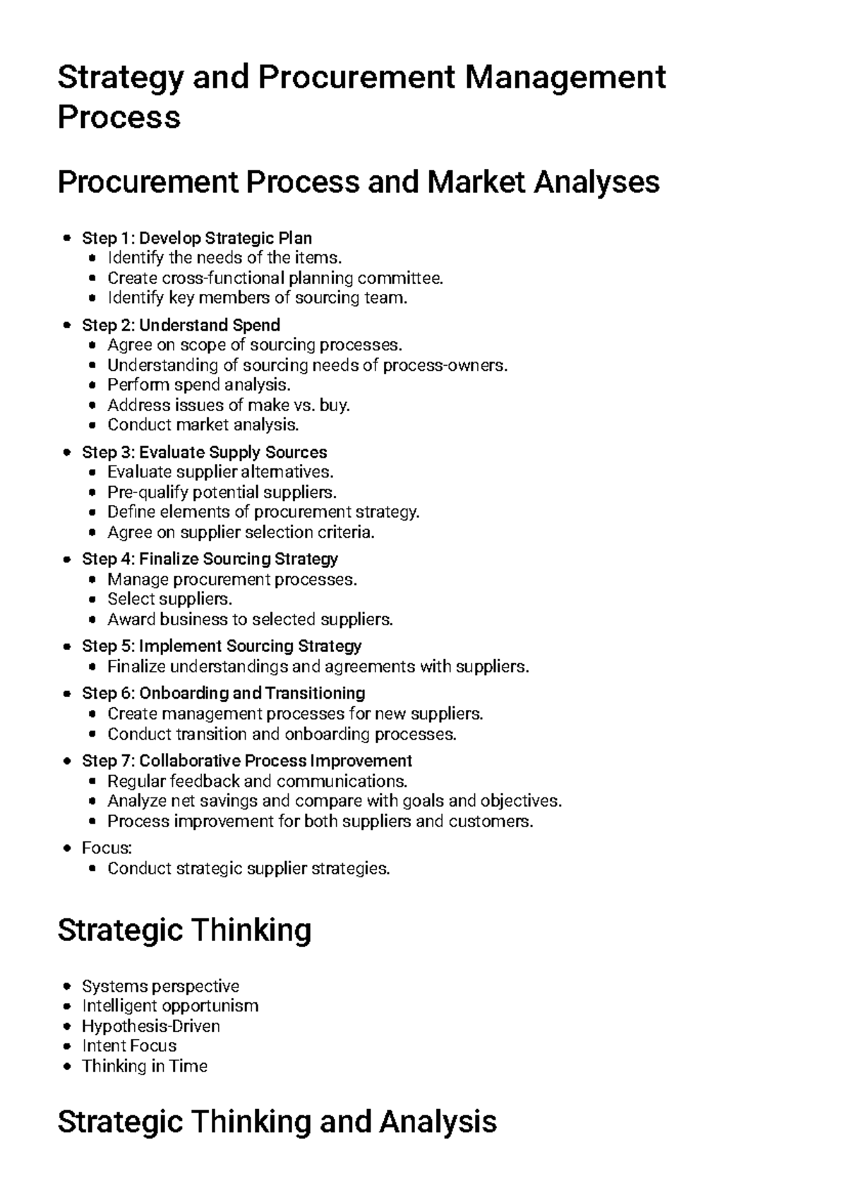 Strategic Procurement and Supply Chain Management - Study Guide - Studocu