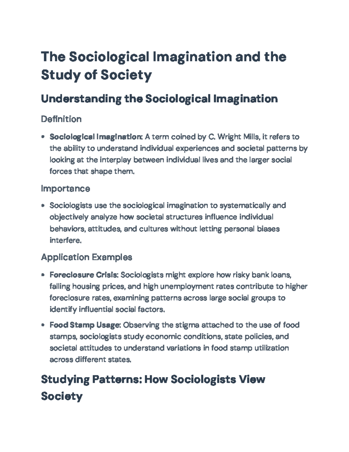 Understanding the Sociological Imagination: Society and Individual ...