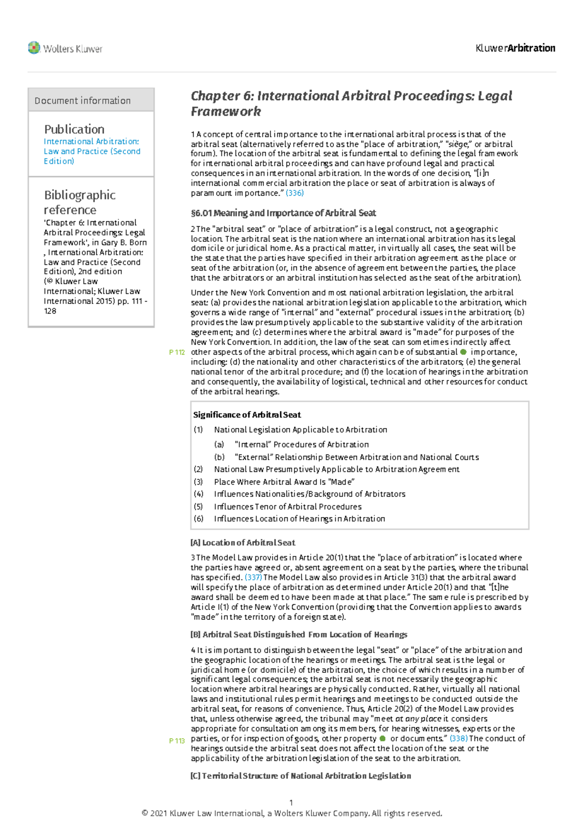 09 - Arbitration Summary: Key Concepts from Chapter 6 Analysis - Studocu