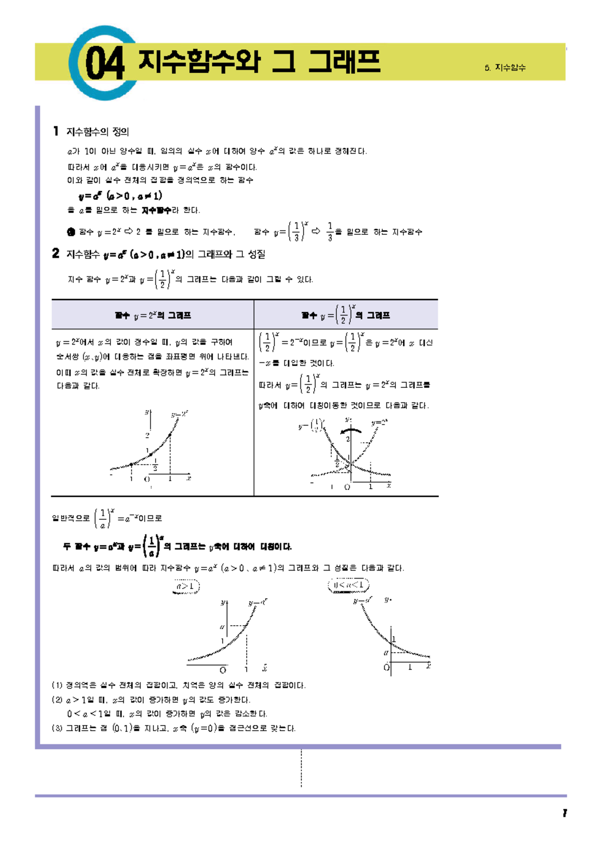 지수함수와 그래프 - 지수함수 강의 노트 1 - Studocu