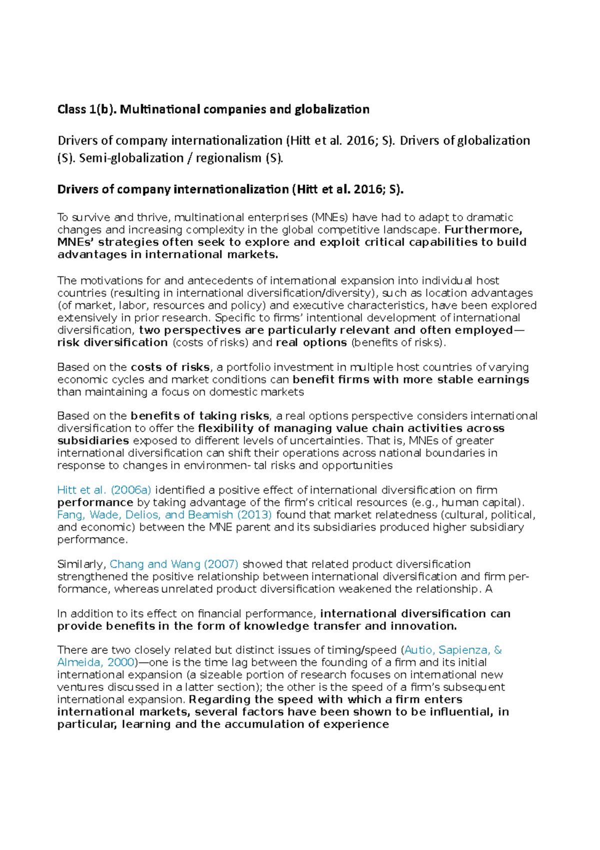 Lecture Notes - International Business Strategy (IBS 101) - Studocu